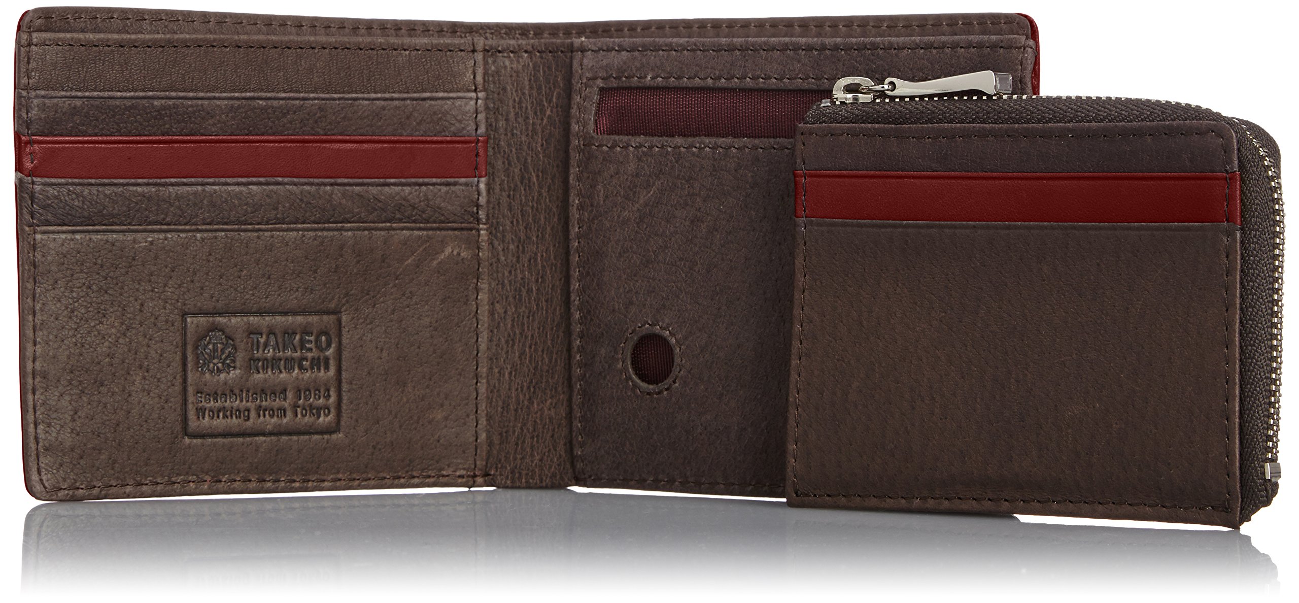TAKEO KIKUCHI Genuine Leather Men's Wallet - Slim Bifold RFID Blocking Credit Card Holder for Everyday Use & Travel