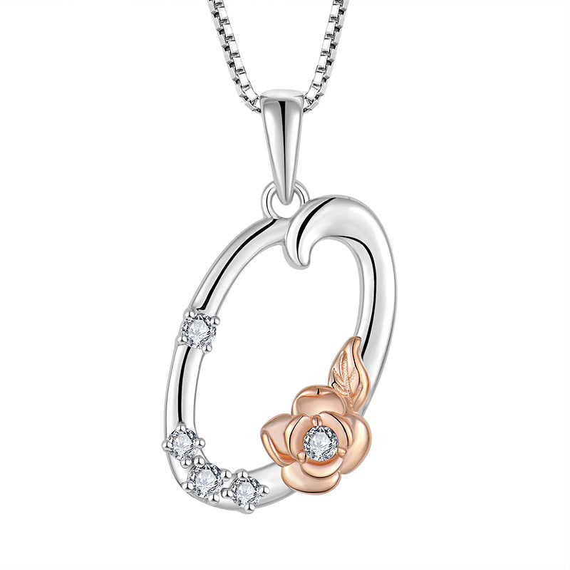 925 Sterling Silver Necklace for Women - Personalized Initial Pendant with Zircon - Elegant Collarbone Chain Jewelry Gift for Her - Perfect for Birthdays, Anniversaries and Special Occasions