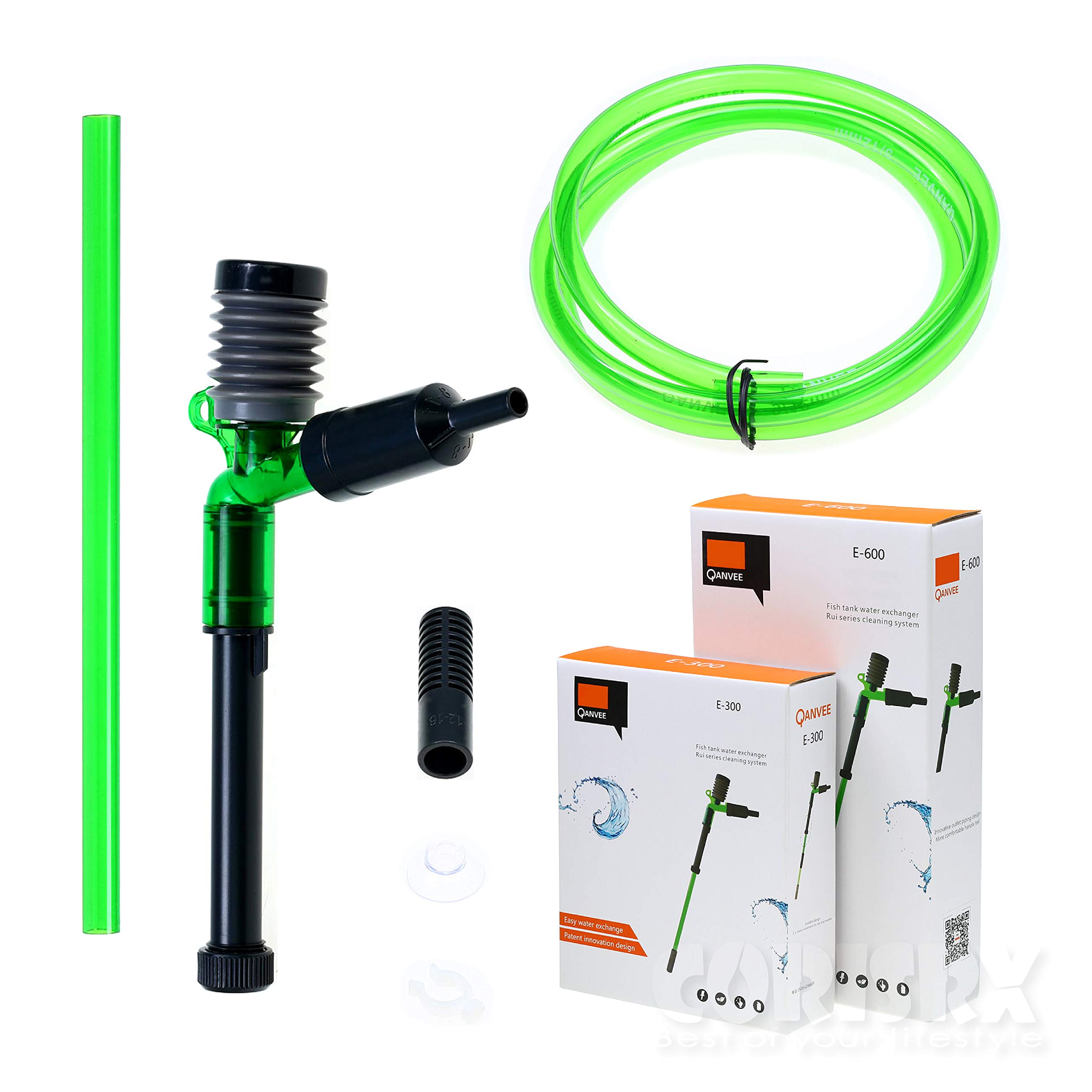 Corisrx 4-in-1 Aquarium Gravel Cleaner - No Spill Vacuum Kit for Fish Tanks (14
