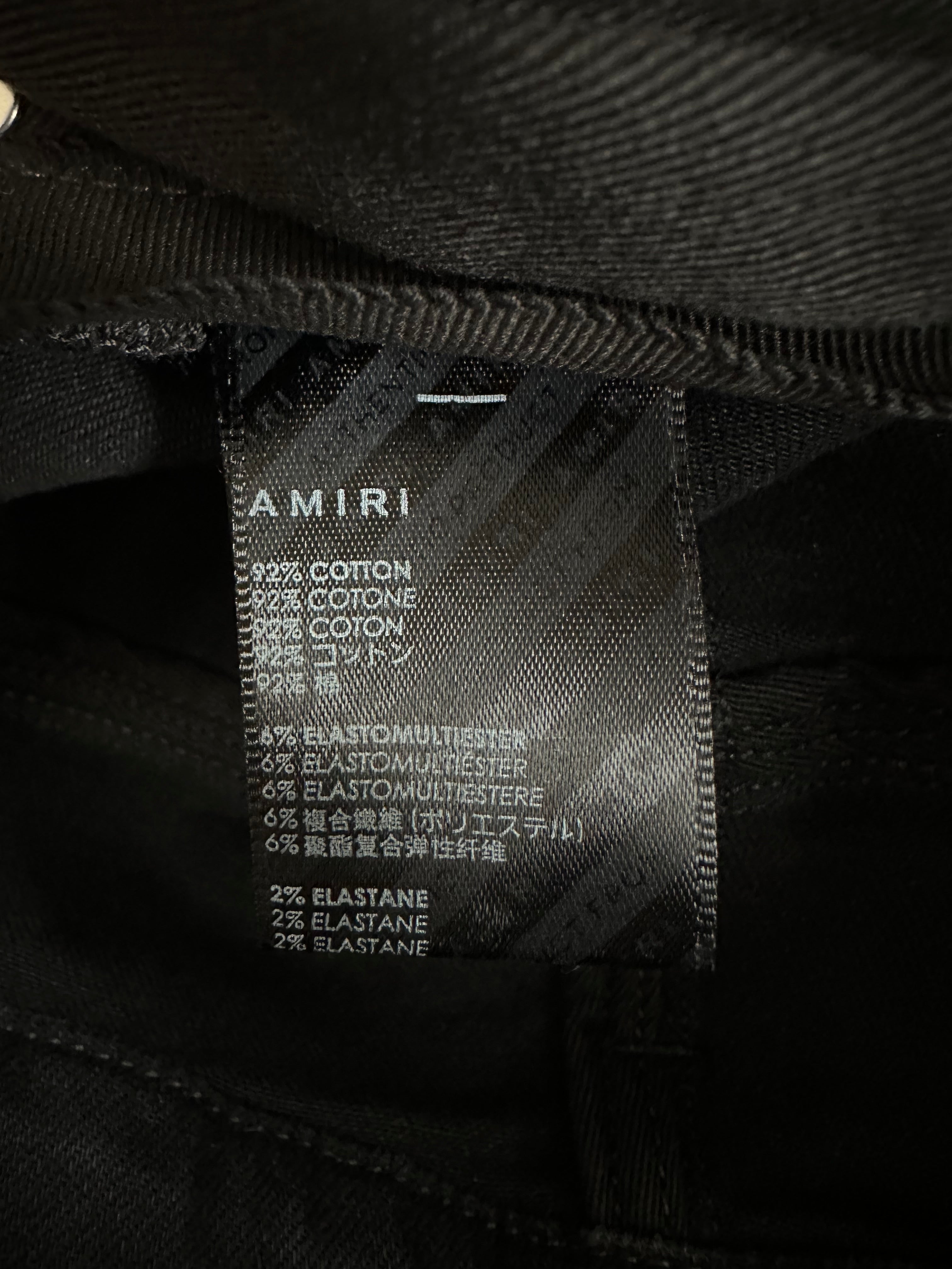 Amiri Aged Black Blue Bandana MX1 Distressed Jeans - Vintage Denim for Men | Perfect for Streetwear & Casual Outfits
