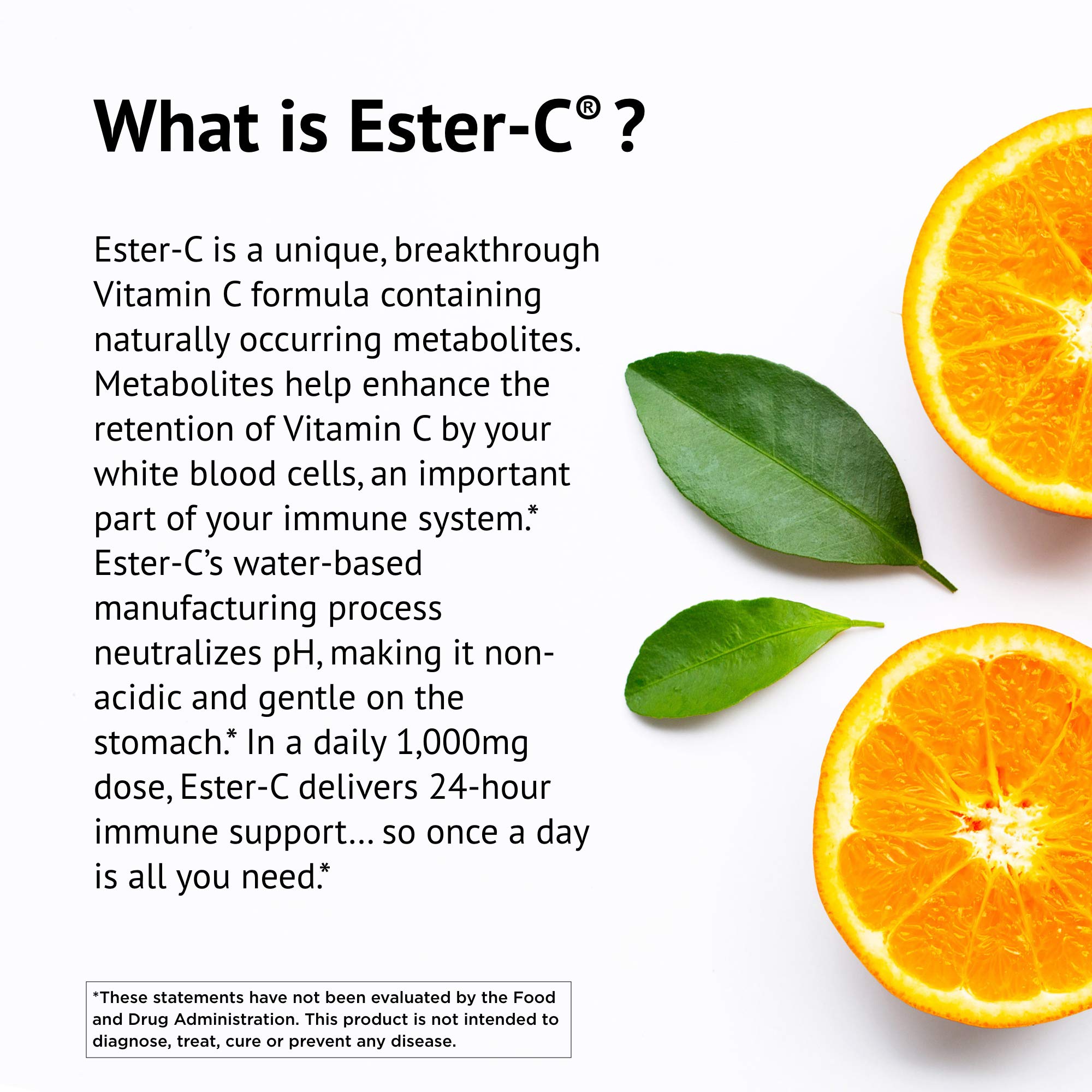 American Health Ester-C with Citrus Bioflavonoids 1000mg Vitamin C Tablets - 120 Count - Immune Support & Antioxidant Boost - Great for Daily Wellness, Cold Season & Travel