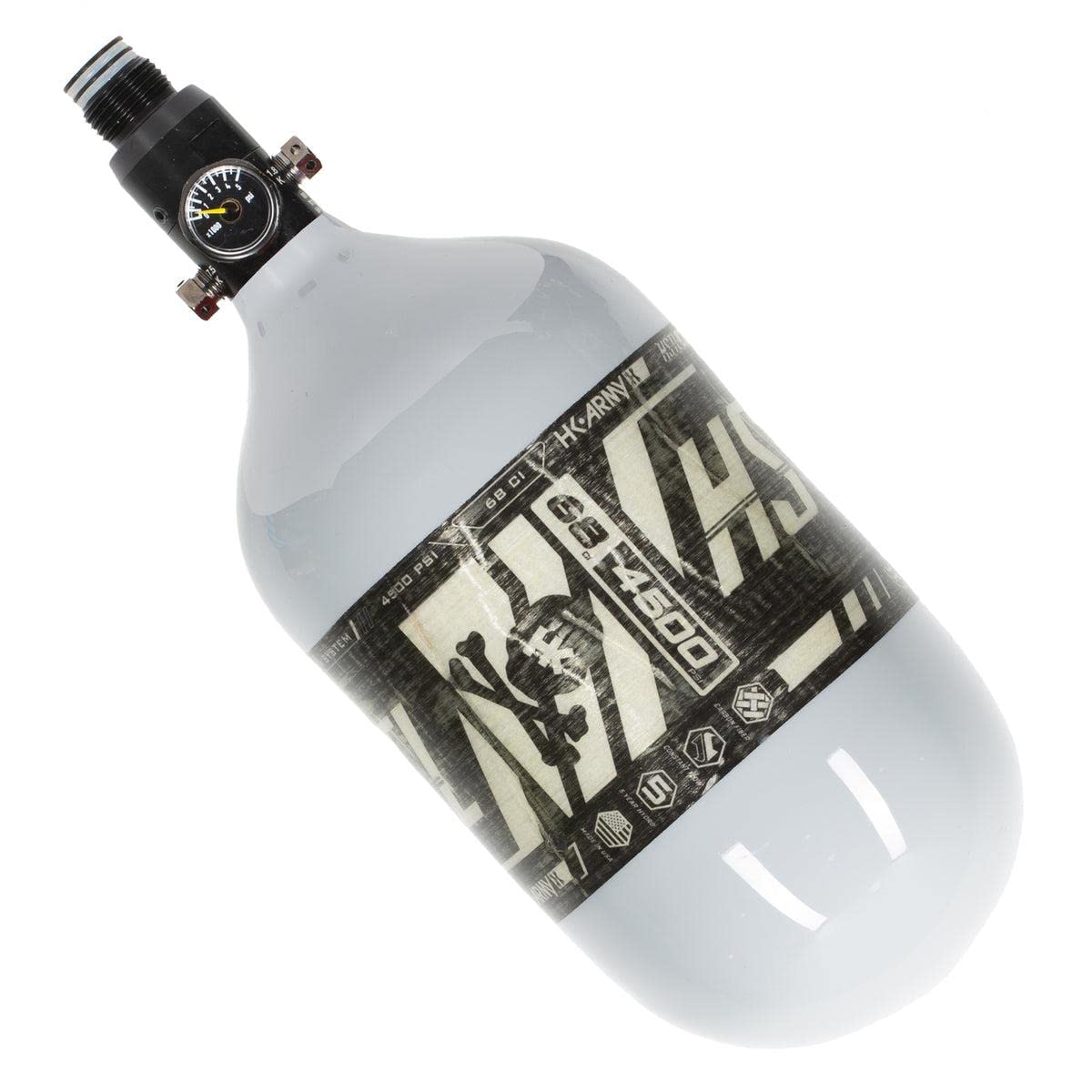HK Army 68ci 4500psi HPA Paintball Air Tank - High Strength Carbon Fiber - Lightweight Grey - Perfect for Tournament Play & Outdoor Paintball Games