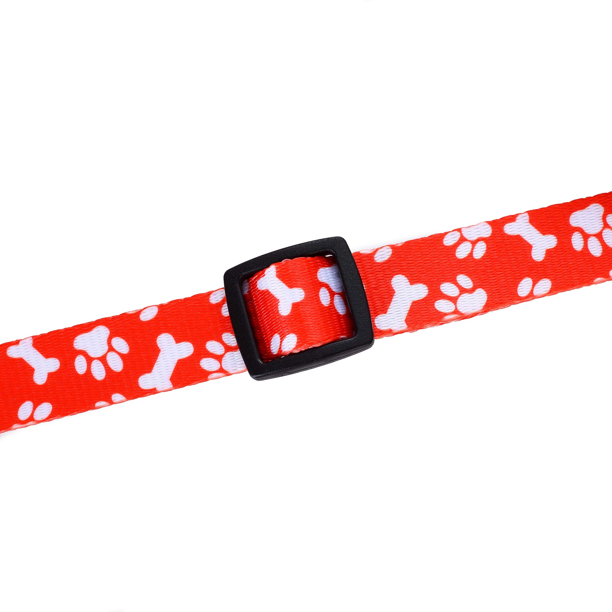 Premium Lightweight Dog Collar for Small & Medium Dogs - Cute Paws Bones Mustache Pattern | Soft Adjustable Puppy Collar for Boys & Girls | Perfect for Daily Walks, Training & Outdoor Adventures (Red, Large)