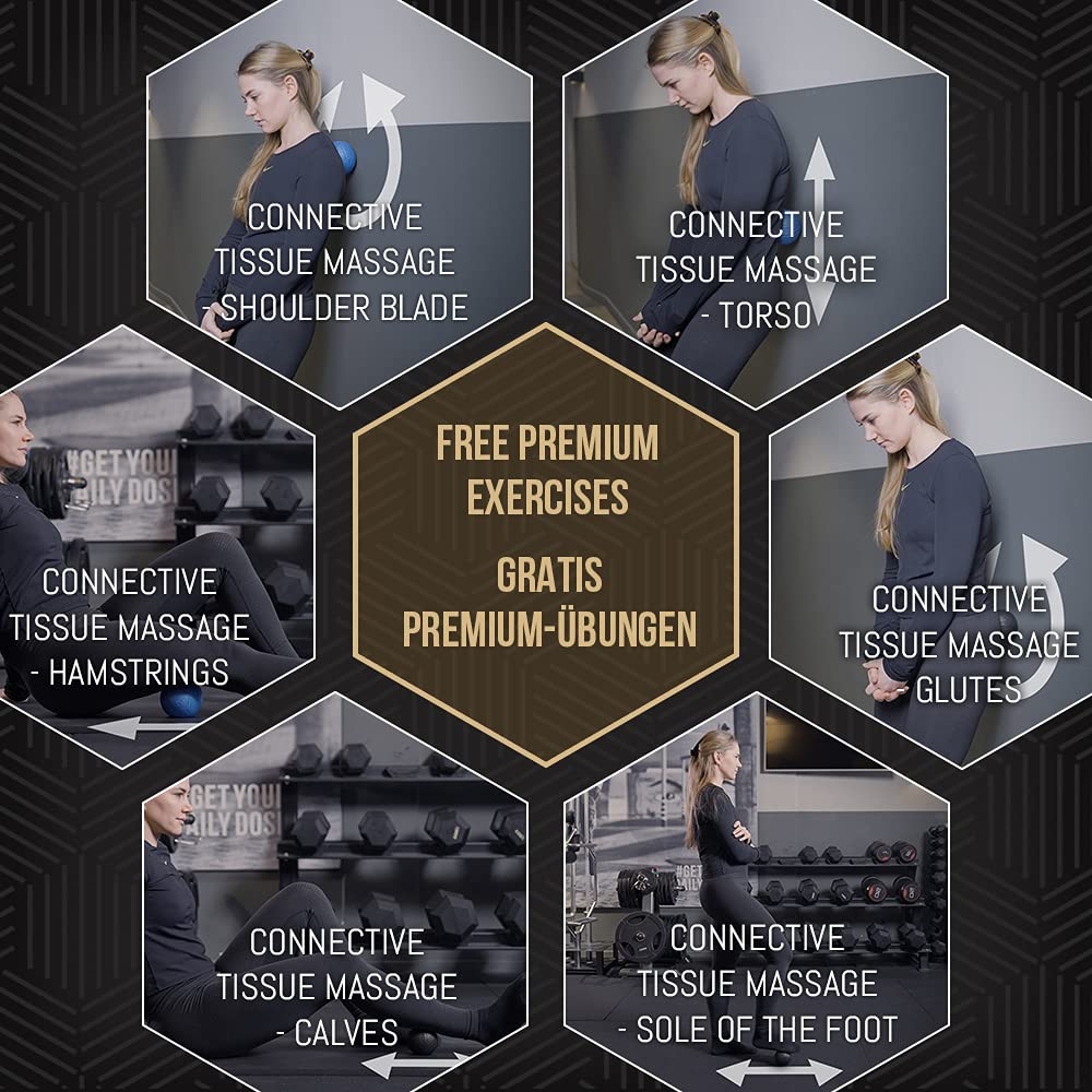Premium Massage Balls Set of 2 (8cm & 10cm) - Deep Tissue Therapy for Back, Neck, Foot & Muscle Pain Relief - Includes Video Guide, Instruction Booklet & Storage Bag - Perfect for Home, Office & Gym Recovery