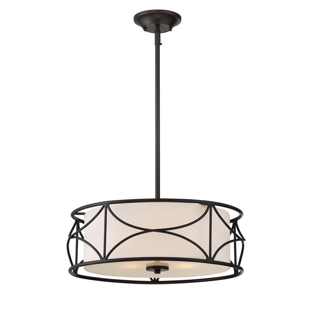DESIGNERS FOUNTAIN 88631-ORB Oil Rubbed Bronze Pendant Light - Vintage Industrial Ceiling Fixture for Kitchen, Dining Room & Bar Decor