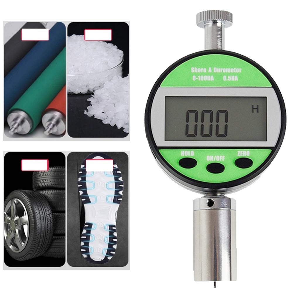 Digital Shore A Hardness Tester Meter (0-100HA) - Portable Durometer for Leather, Wax, Rubber & Polygrease | Handheld Rubber Hardness Gauge for Quality Control & Material Testing