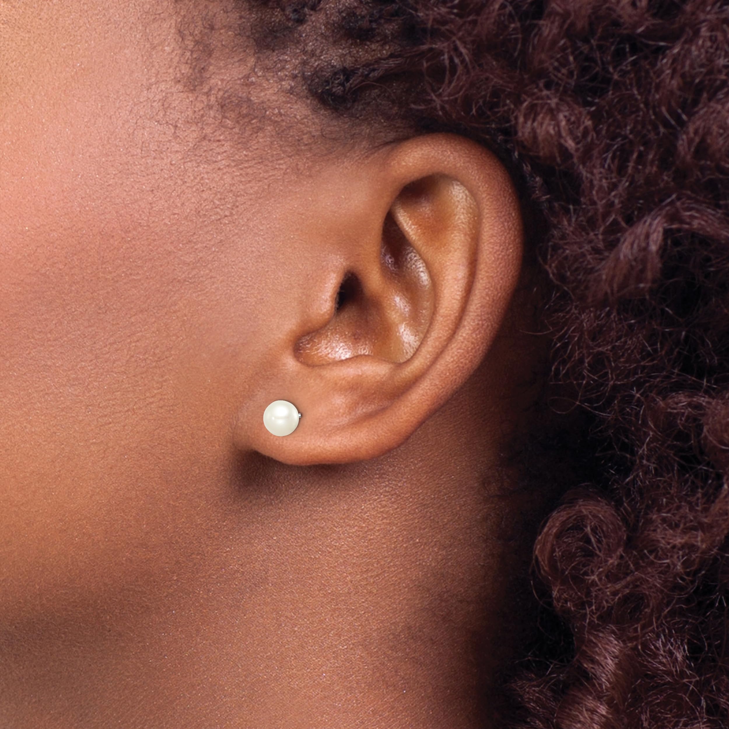 925 Sterling Silver 5mm White Round Freshwater Cultured Pearl Stud Earrings for Women - Elegant Pearl Jewelry Gift for Bridal, Wedding, Anniversary & Everyday Wear
