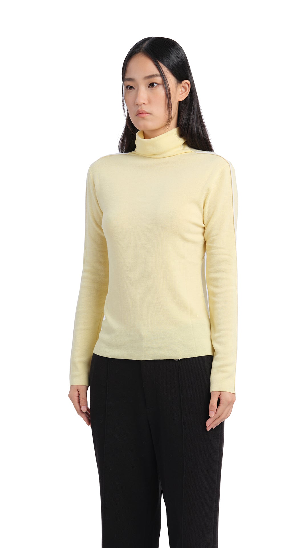 Stylish Contrast Trim Turtle Neck Top for Women - Trendy Casual & Office Wear - Perfect for Layering in Fall & Winter
