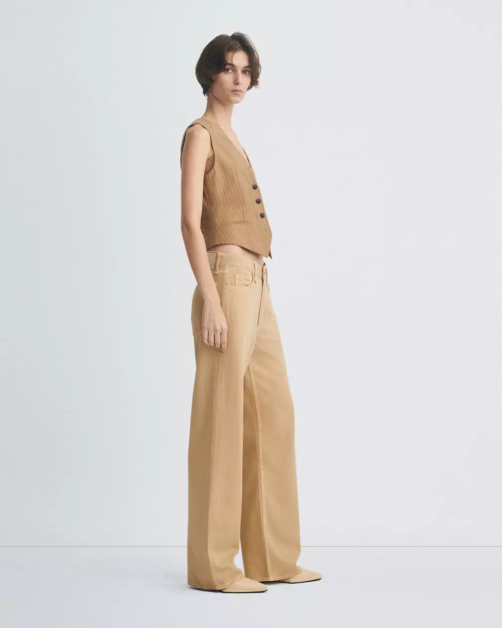 Featherweight Logan Wide Leg Pants in Beige - Comfortable & Stylish Women's Trousers for Casual Wear & Office Outfits
