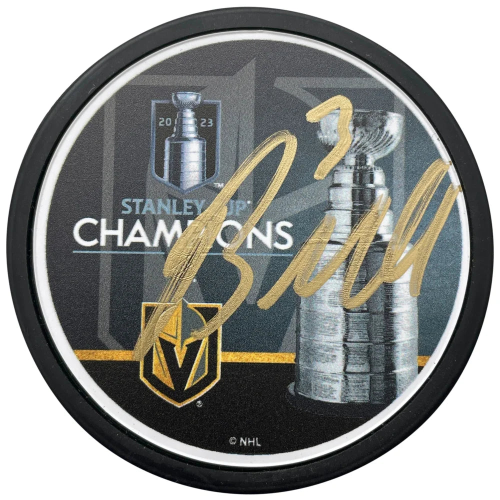 Brayden McNabb Autographed Stanley Cup Vegas Golden Knights Hockey Puck with COA - Officially Licensed Collectible for NHL Fans, Sports Memorabilia Display, and Hockey Gift Ideas