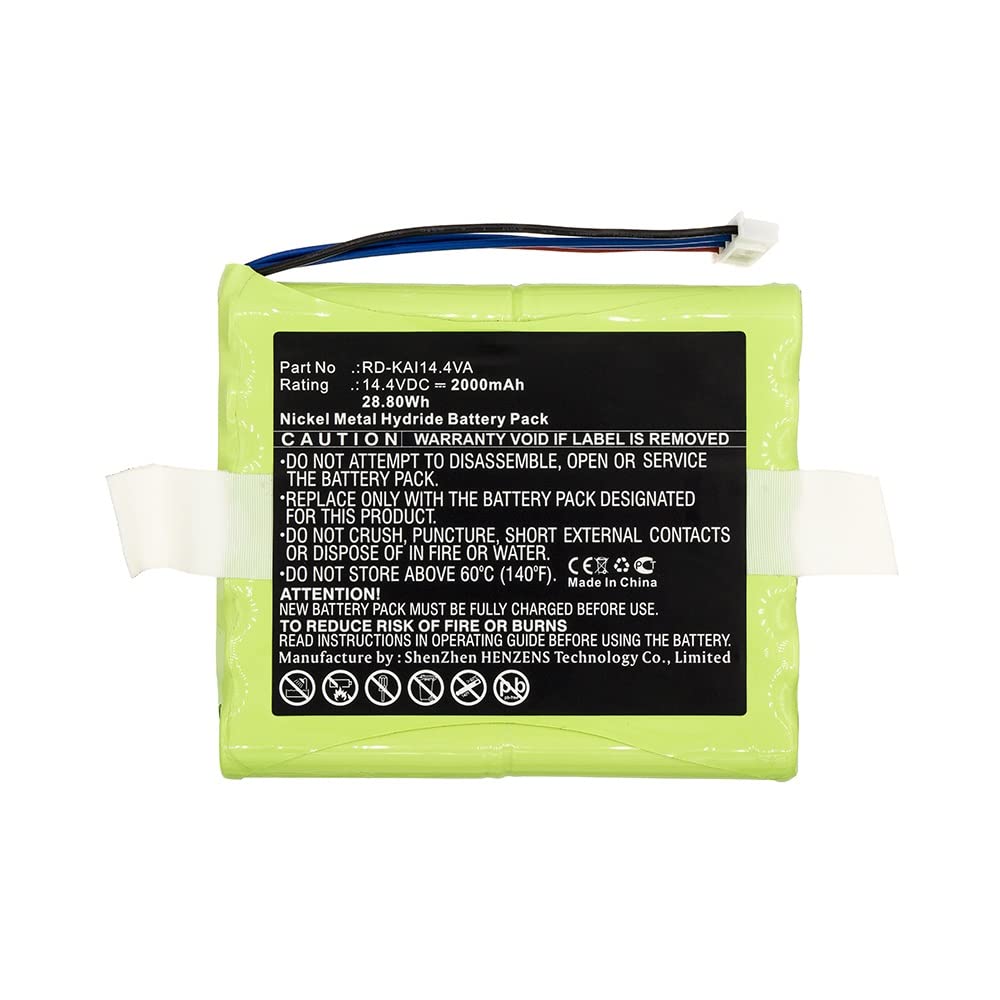 Synergy Digital Ni-MH 14.4V 2000mAh Replacement Battery for Kaily RD-KAI14.4VA Vacuum Cleaner - Ultra High Capacity, Long Lasting Power for Home Cleaning & Car Detailing