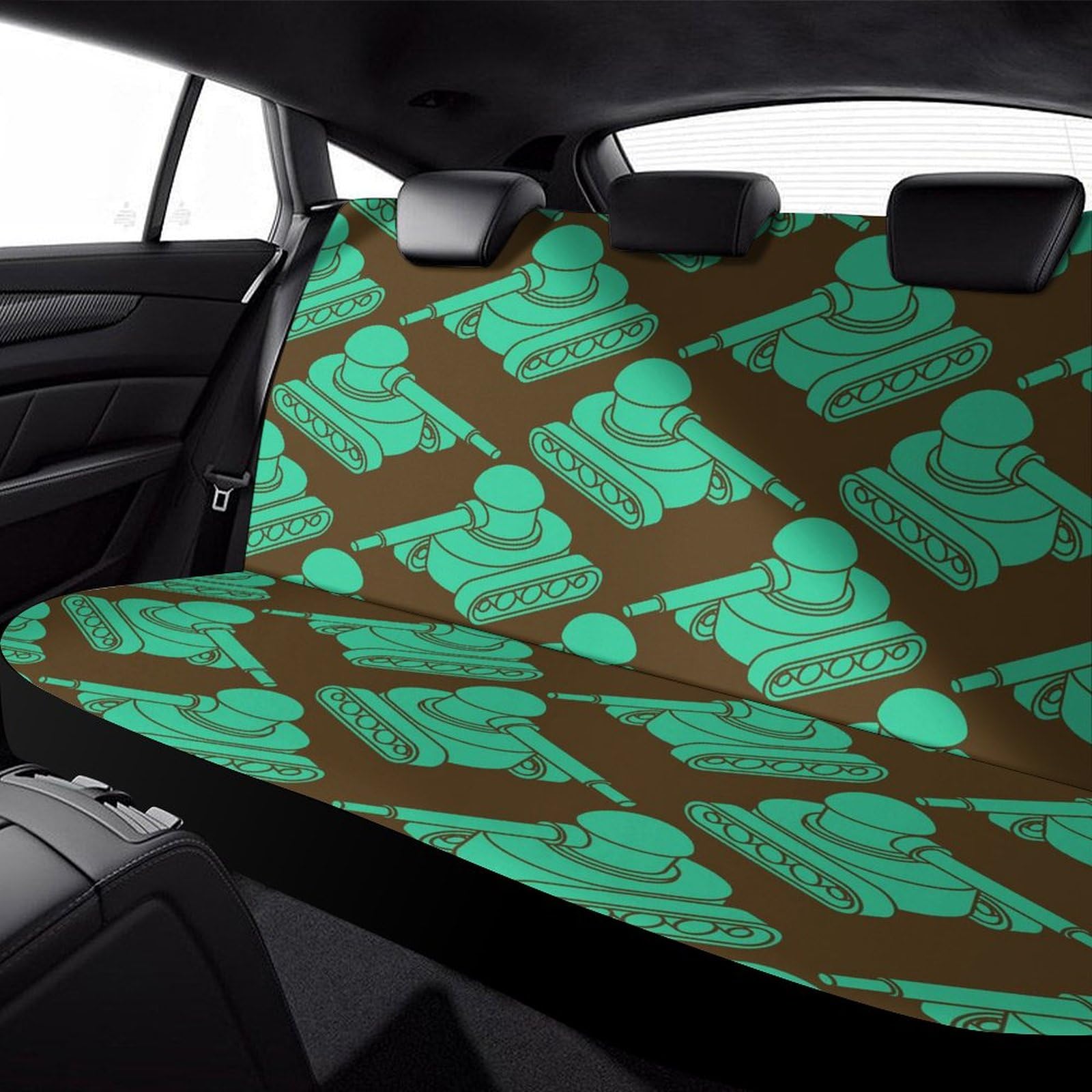 Universal Army Tanks Print Car Seat Covers - Waterproof Back Seat Protector 120x59x76cm for SUV, Sedan & Truck - Perfect for Military Enthusiasts & Outdoor Adventures