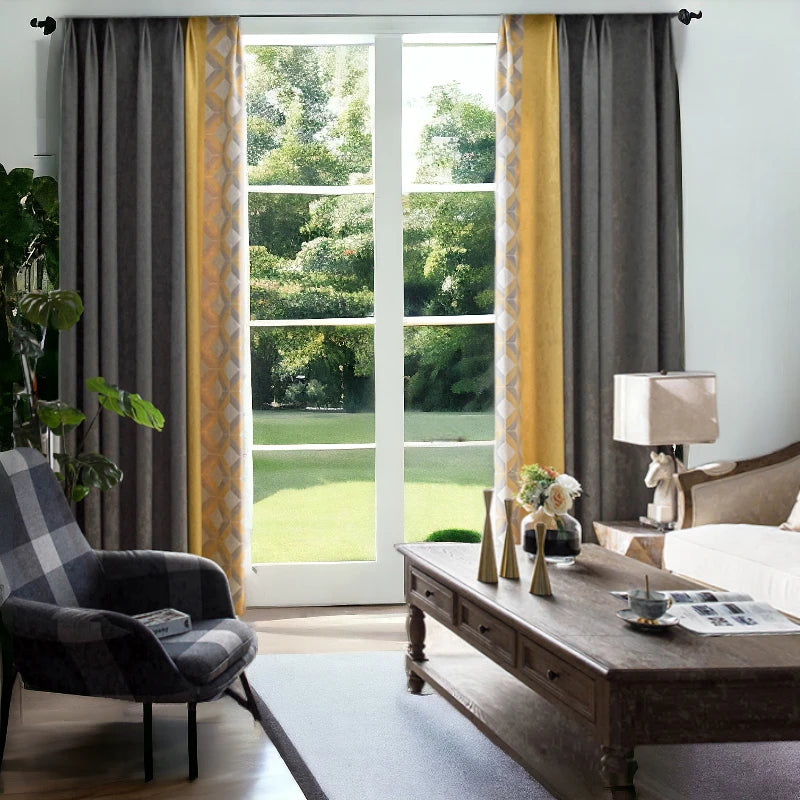 Ashanti Linen Blackout Soundproof Curtains - Color Blocking Design for Custom Window Treatments | Perfect for Bedrooms, Home Theaters & Noise Reduction