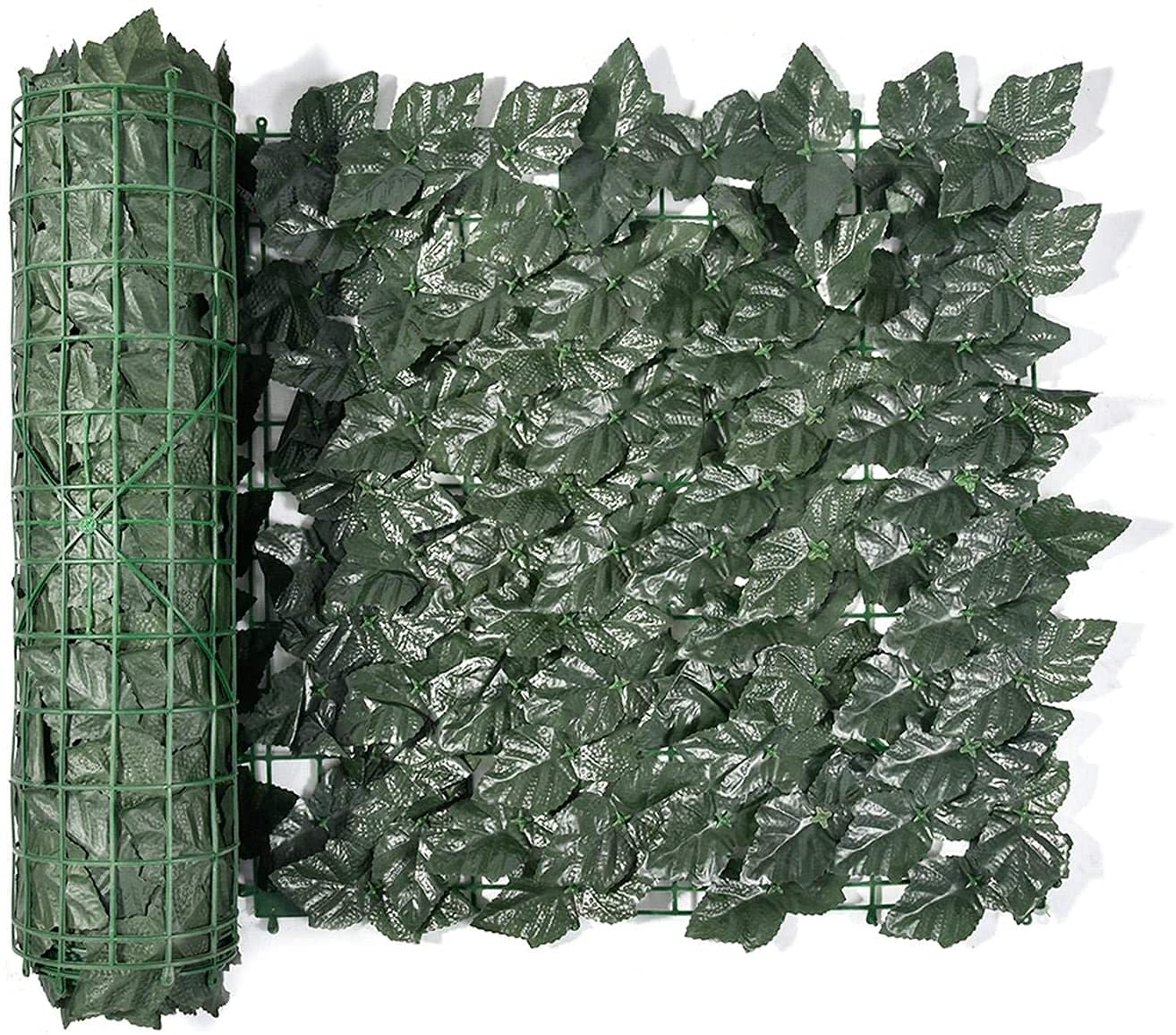 Artificial Ivy Privacy Fence Screen - 3m Dark Green Hedge Screening Roll with Realistic Grape Leaves - Perfect for Garden Decor, Backyard Privacy, and Patio Shade