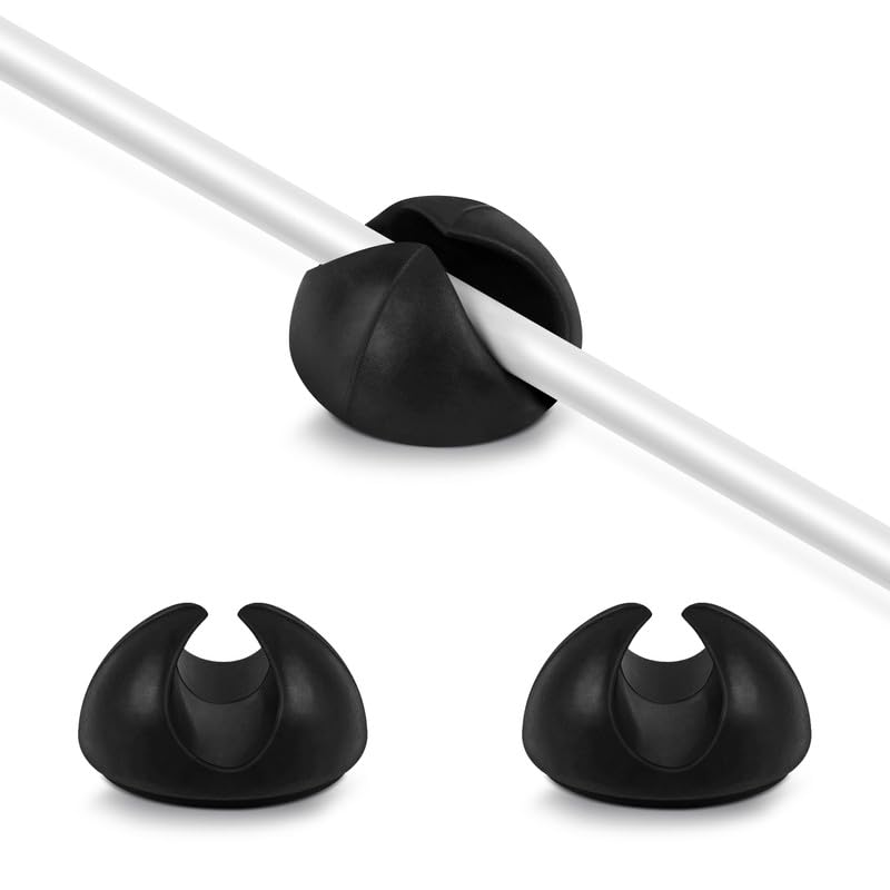 TRUE LINE Automotive 10-Pack Phone Cord Holder - Adhesive Cable Clips for Desk & Car Organization (Black, 6 Inches) - Keep Wires Tidy in Office, Home & Vehicle