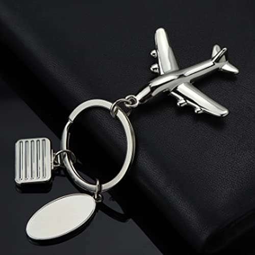 Metal Airplane Model Keychain - Luggage Tag & Keyring Pendant for Men and Women - Unique Christmas Birthday Gift Jewelry - Perfect for Travel Enthusiasts and Frequent Flyers