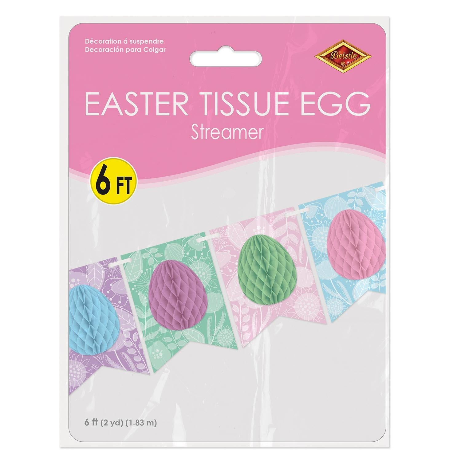 12 Pack Beistle Easter Tissue Egg Streamers - Colorful Party Decorations for Easter Egg Hunts, Spring Celebrations & Home Decor