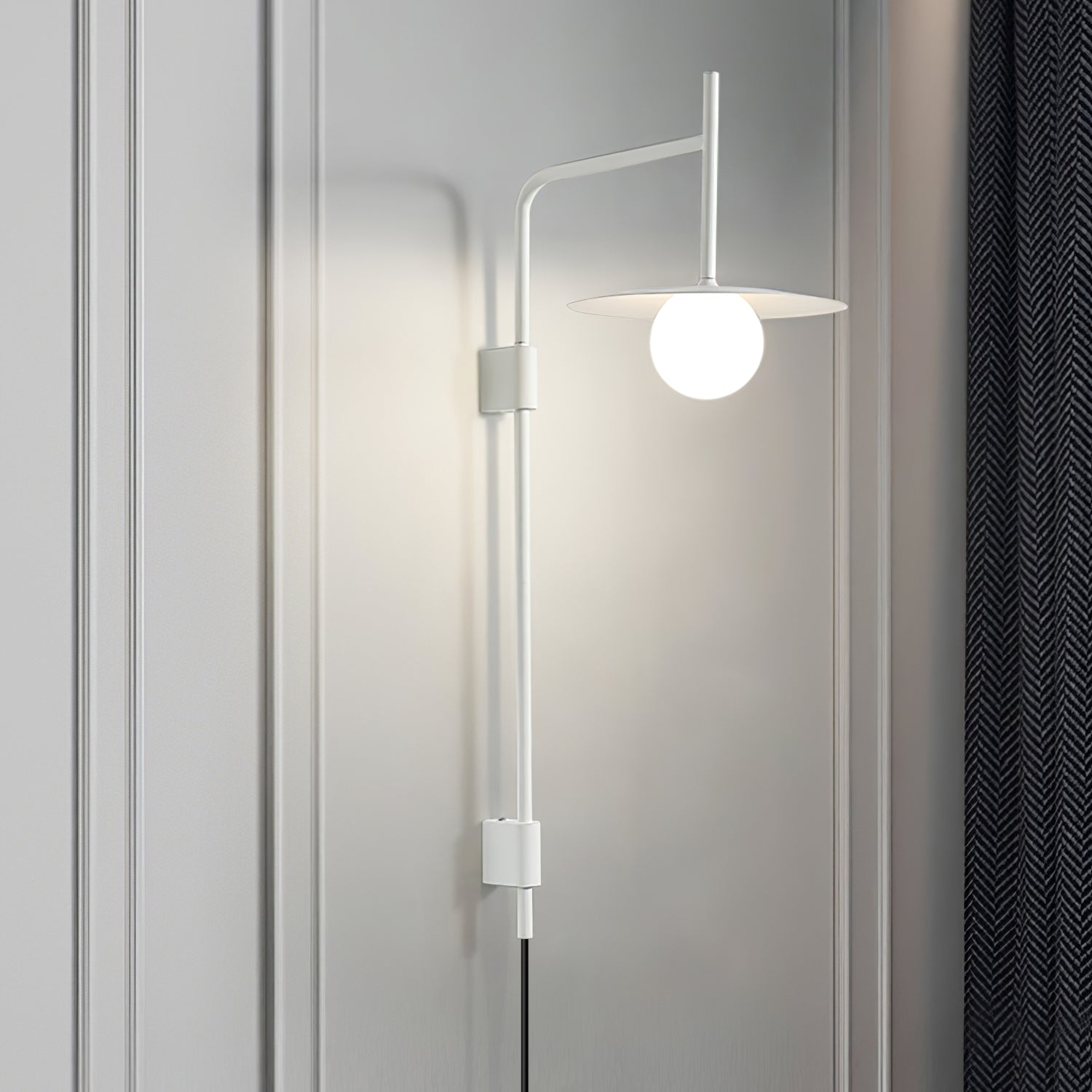 Gea Swing Arm Plug-in Wall Lamp - Adjustable Desk Light for Reading, Office, and Bedroom - Perfect for Study, Work, and Nightstand Lighting