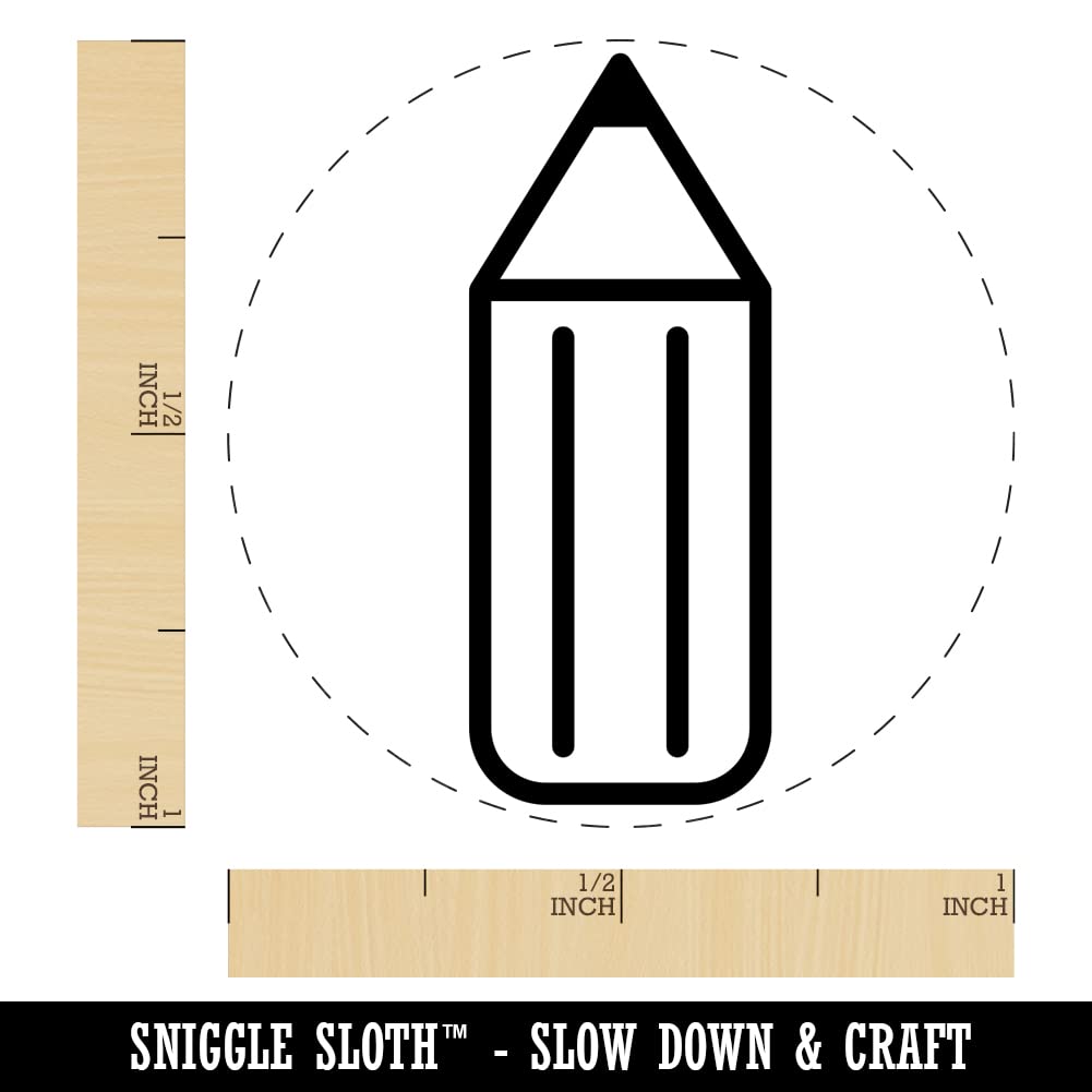 Self-Inking Rubber Stamp - 1 Inch Medium Stubby Pencil Design with Red Ink for Crafting, Planners, Scrapbooking & DIY Projects - Perfect for Date Marking, Journaling & Stationery Decoration