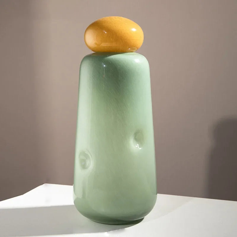 Pebble Glow Glass Vase - Elegant Decorative Vase for Home, Wedding, and Party Decor - Perfect for Centerpieces, Floral Arrangements, and Gift Giving