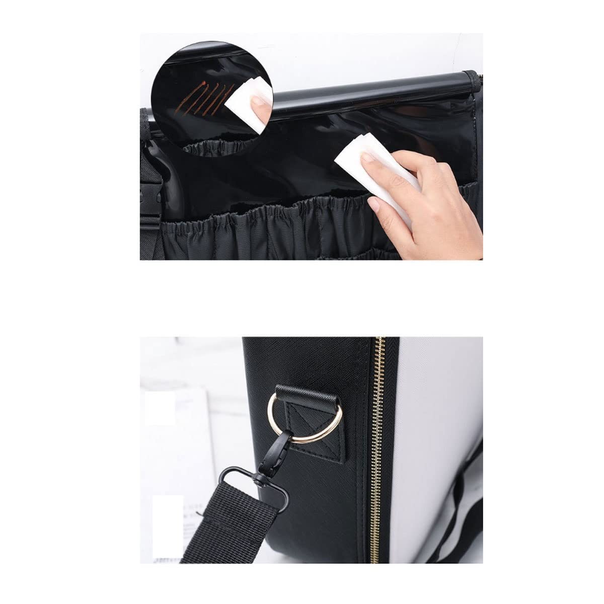 Stylish Travel Makeup Bag for Women - Large Waterproof Cosmetic Organizer (Black, 41x27x11cm) - Perfect for Travel, Gym & Daily Essentials Storage