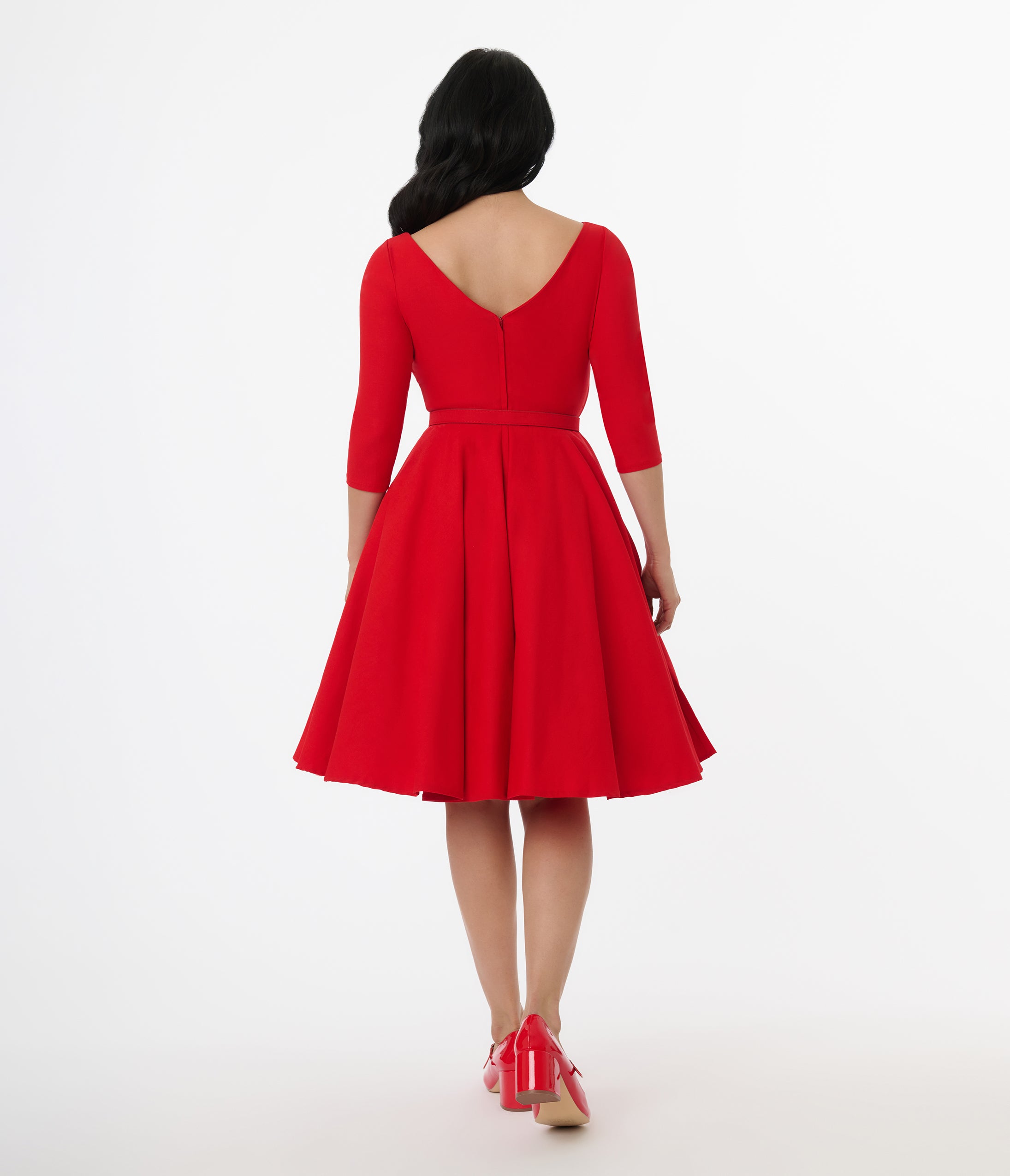 Vintage 1950s Red Devon Swing Dress - Retro 50s Style Cocktail Party Dress for Women | Perfect for Swing Dancing, Cocktail Parties & Vintage Themed Events