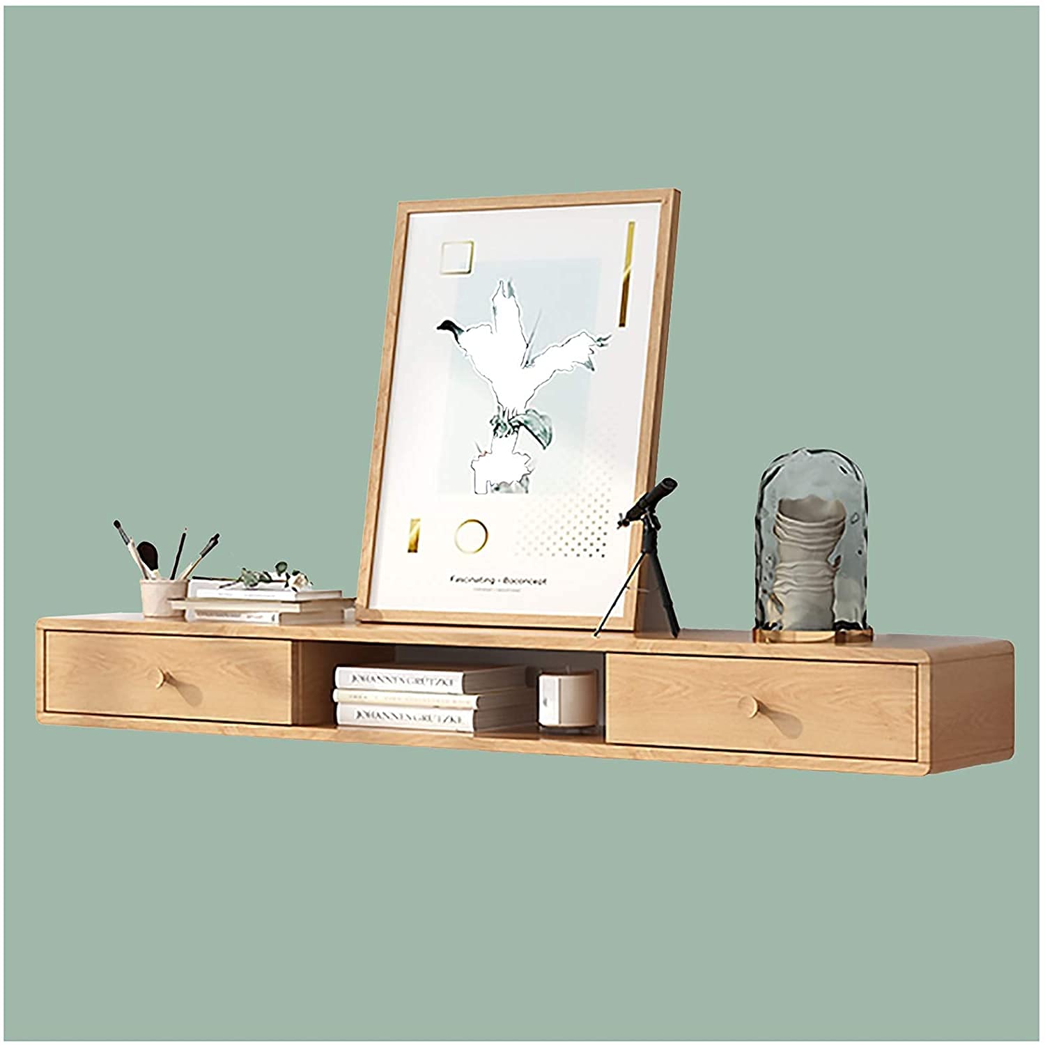 BUYT 59-Inch Floating TV Shelf - Multi-Functional Wall Mounted TV Stand with Storage, Under TV Component Shelf, Modern TV Unit Cabinet (Color A) - Perfect for Living Room, Bedroom & Home Theater Setup