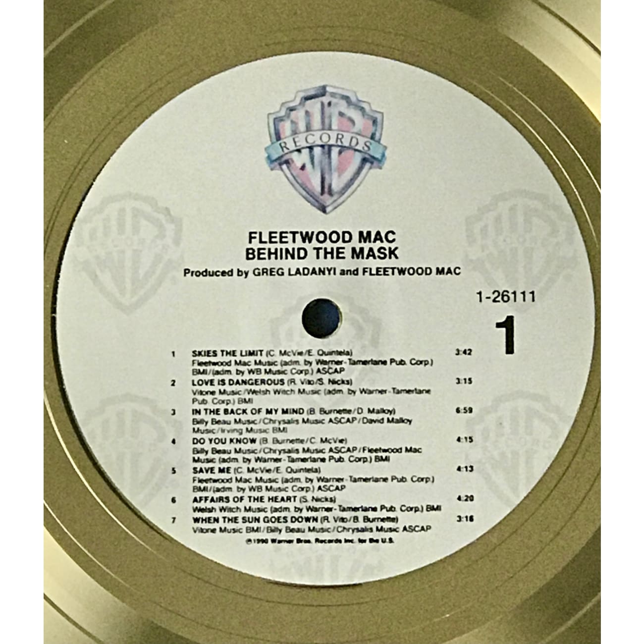Fleetwood Mac Behind The Mask RIAA Certified Gold Album Award - Perfect for Music Collectors & Classic Rock Fans
