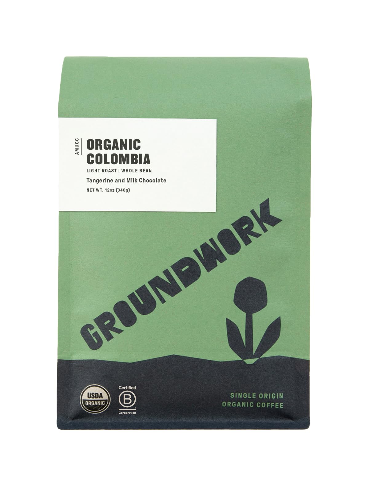 Organic Colombia Coffee by Groundwork Coffee Co - 12 oz Bag, Whole Bean or Ground | Perfect for Home Brewing, Office & Gifts