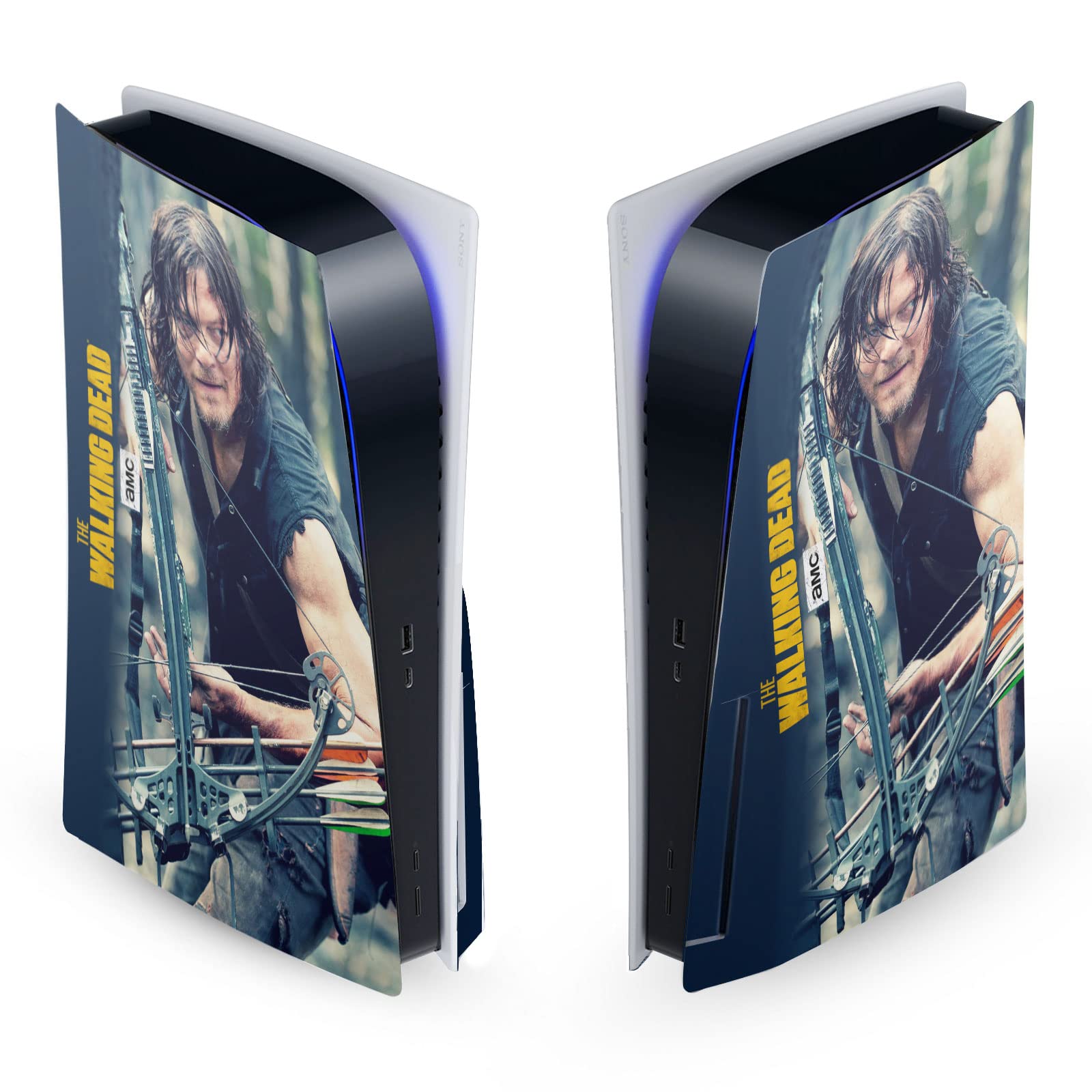 Officially Licensed AMC The Walking Dead Daryl Dixon Vinyl Skin Cover for Sony PlayStation 5 PS5 Disc Edition - Protective Gaming Case with Premium Graphics - Perfect for Fans, Collectors and Gamers