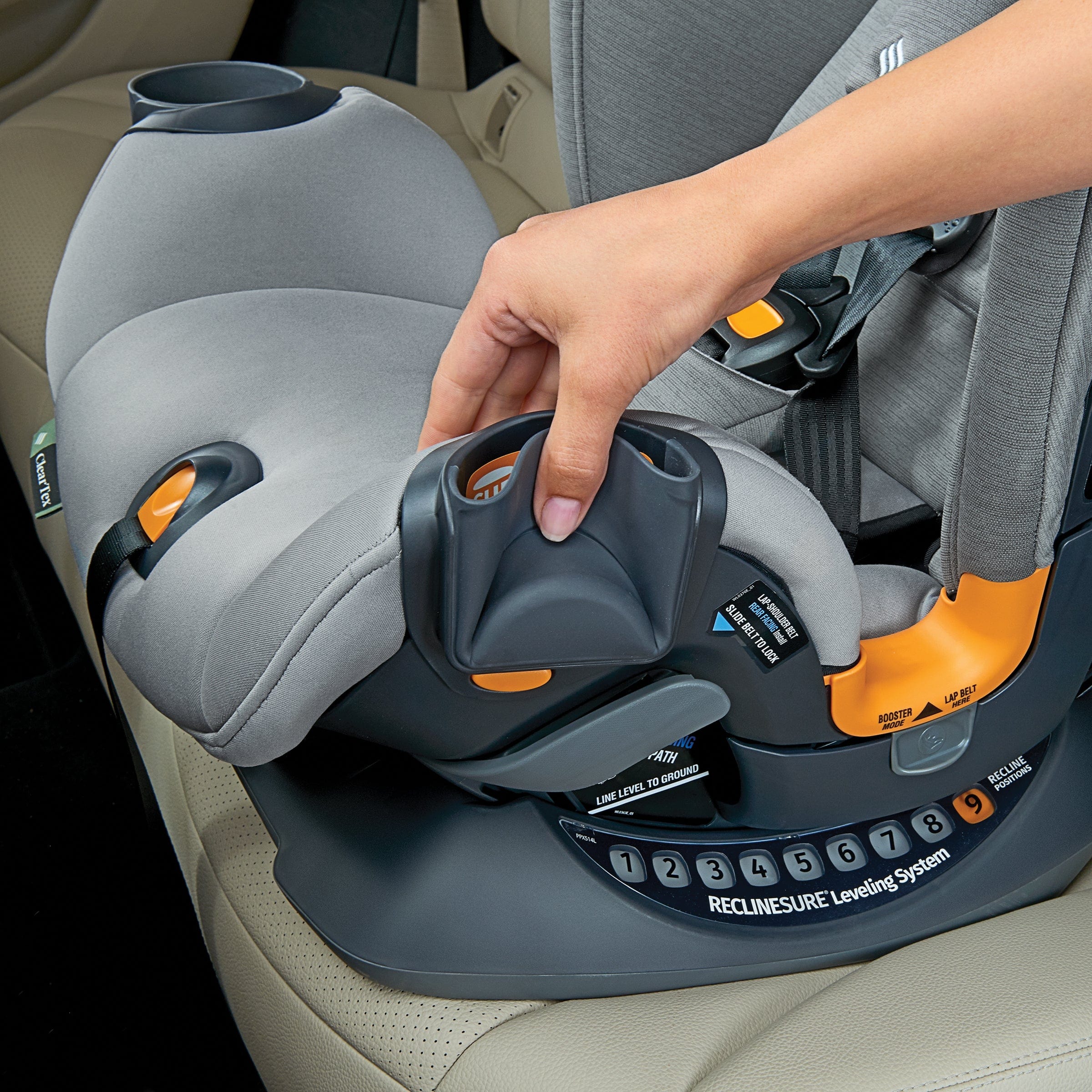 Chicco OneFit ClearTex All-In-One Convertible Car Seat for Infants to Toddlers - Safe & Comfortable for Travel, School & Family Road Trips