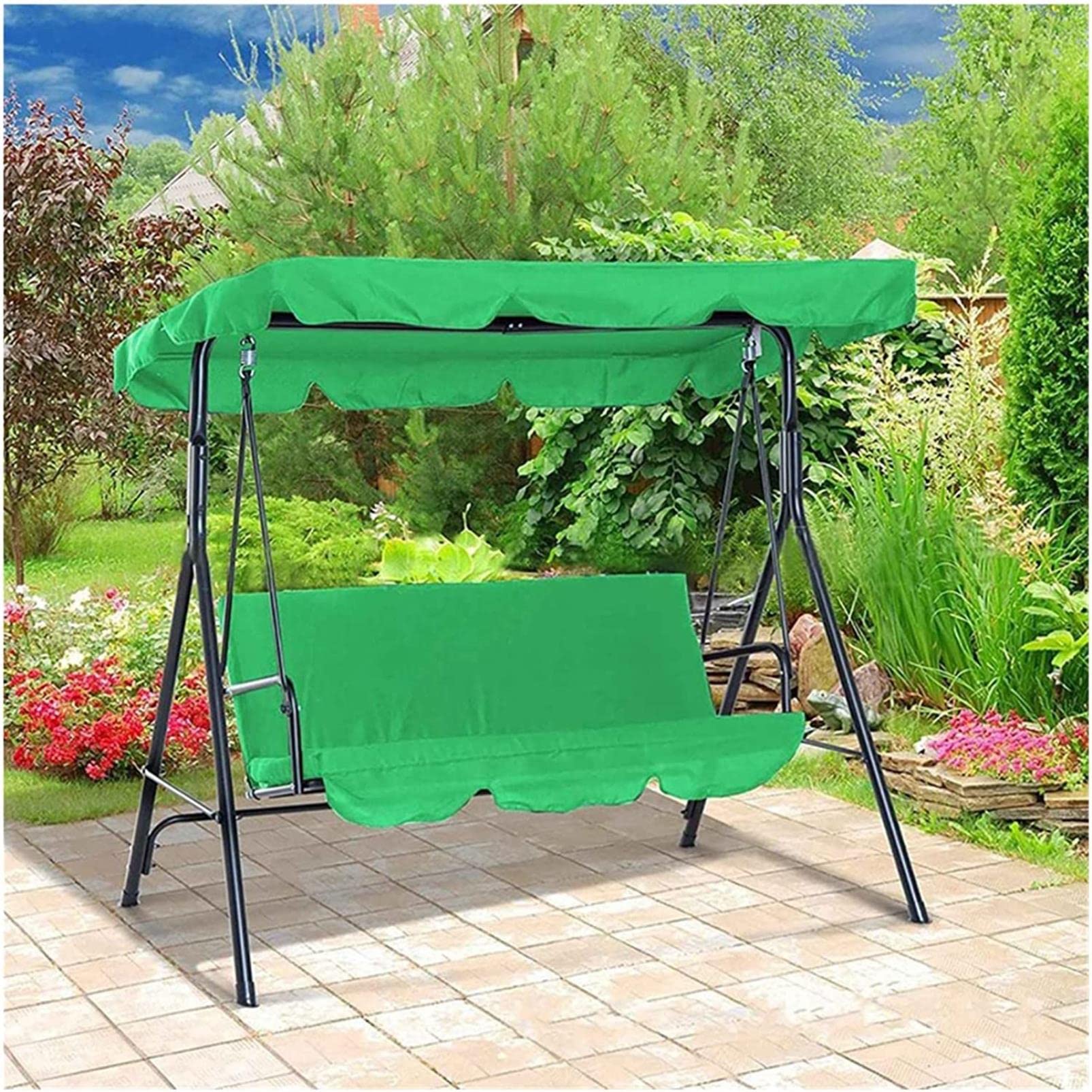 3-Seater Patio Swing Chair Cover Set - Waterproof Outdoor Furniture Covers for Garden, Terrace & Hammock - UV Resistant Canopy Top & Seat Protector for All Weather Use