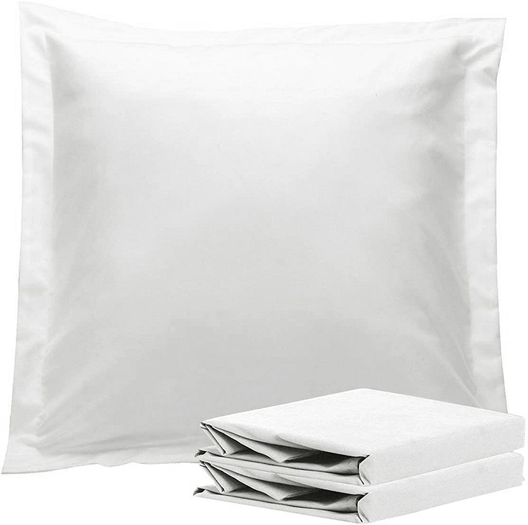 1000TC Premium Ultra Soft European Pillowcases 2 Pack - Luxury 100% Cotton Bedding Set for Hotel & Home Use - White