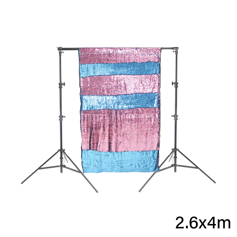 Pink and Light Blue Sequin Photo Backdrop with Stand - Sparkling Shimmer Wall for Birthday Parties, Baby Showers & Photo Booths - CLEARANCE SALE