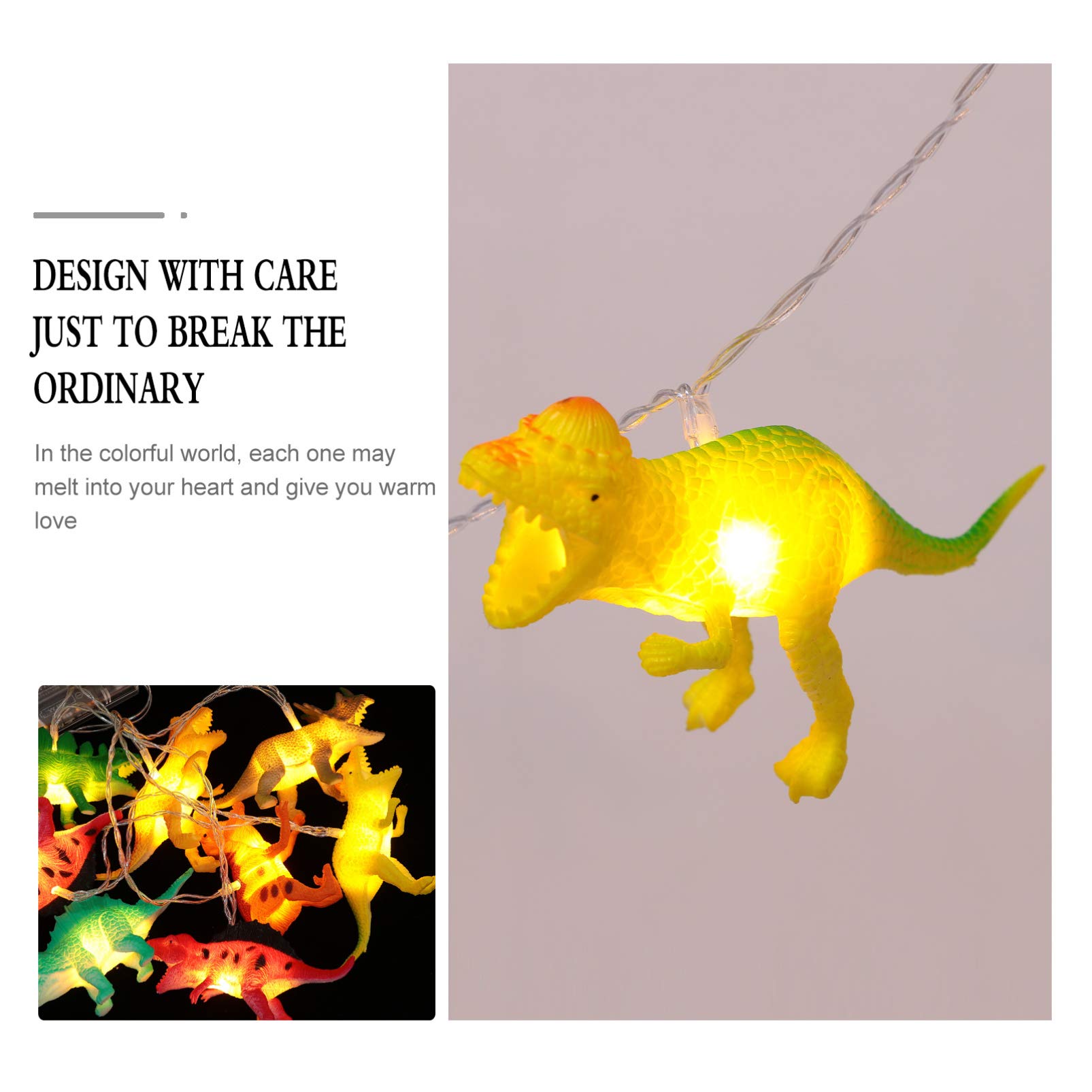 Dinosaur String Lights LED - 1 Set Dino Party Lights for Kids Room Decor, Bedroom, Nursery & Birthday Party Decoration | Waterproof Fairy Lights for Indoor/Outdoor Use
