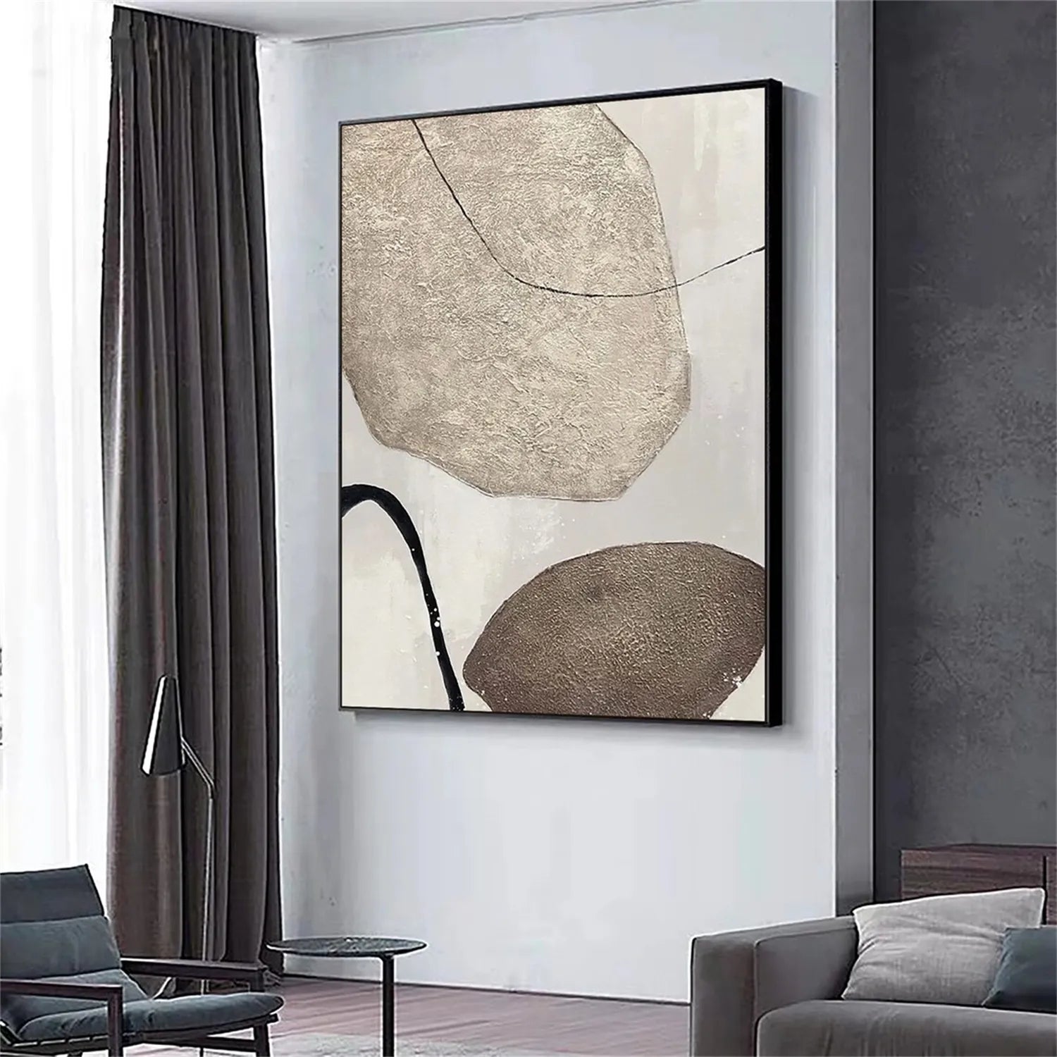 Abstract Tranquility Art Painting - Modern Wall Decor for Living Room, Bedroom & Office - Handmade Canvas Artwork #WS161