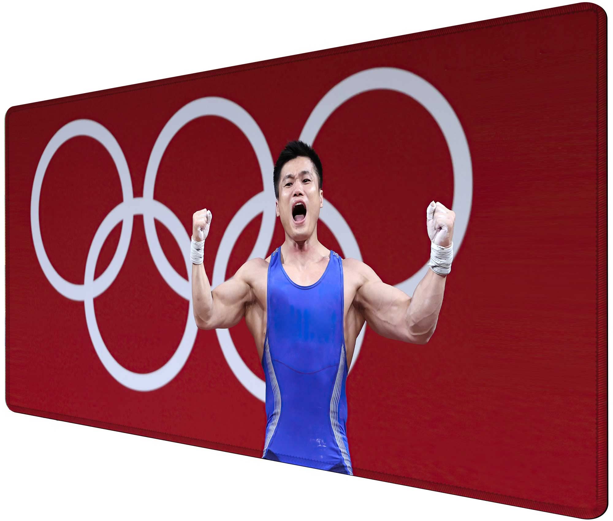 Champion of Weightlifting Large Gaming Mouse Pad - XXL Stitched Edge Desk Mat for Office & Home, Keyboard & Mouse Protector - Perfect for Workstations, Gaming Setups & Home Desks