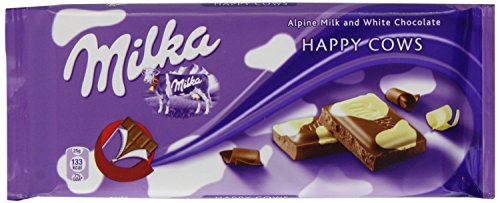 Milka Happy Cows Original Milk Chocolate Bar 3.5oz (100g) - Creamy Swiss Chocolate for Gifts, Snacks & Dessert Baking
