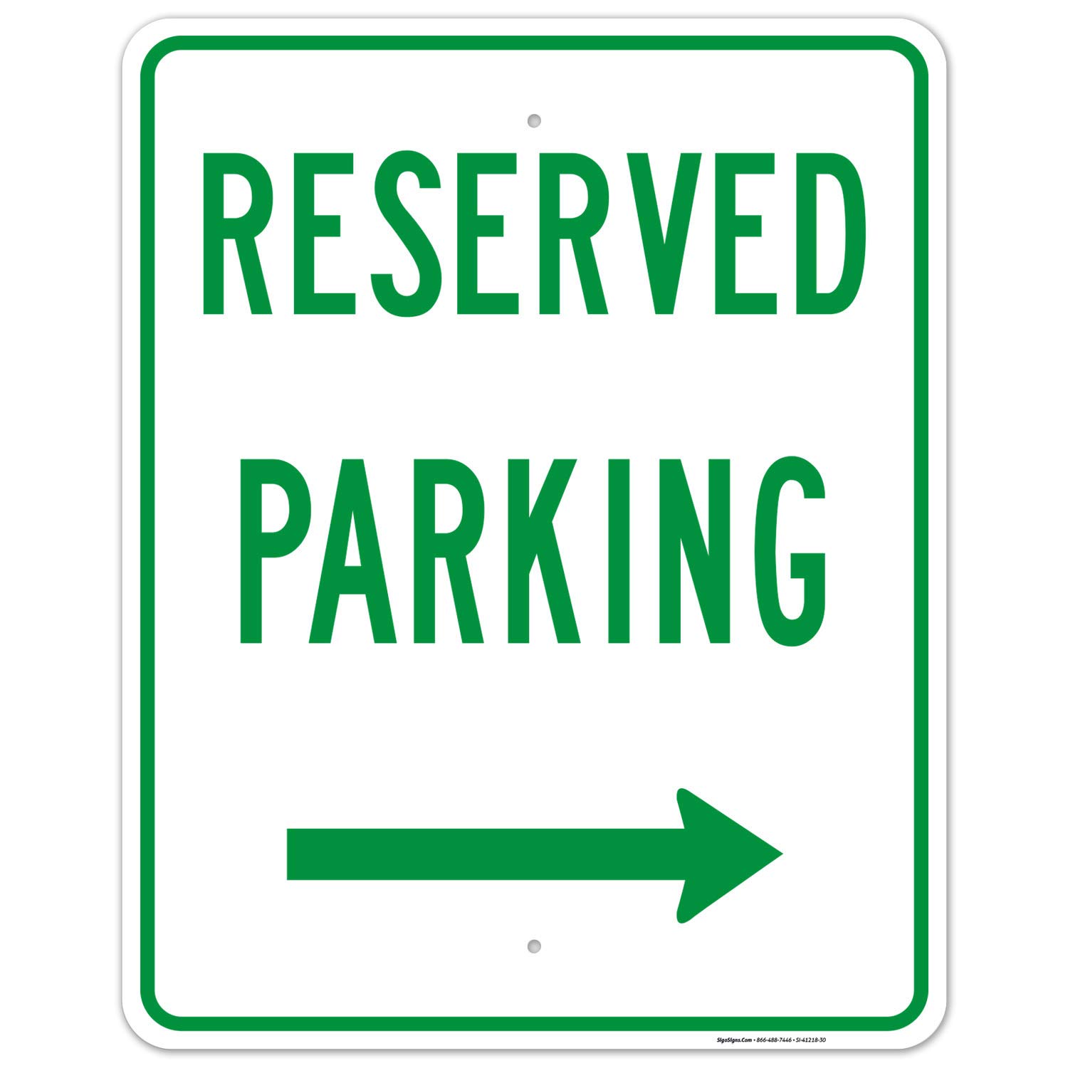 Right Arrow Reserved Parking Sign - 24x30 Inches, Rust-Free .063 Aluminum, Fade-Resistant, Easy Mounting for Indoor & Outdoor Use - Made in USA | Perfect for Office Parking Lots, Private Driveways & Commercial Properties