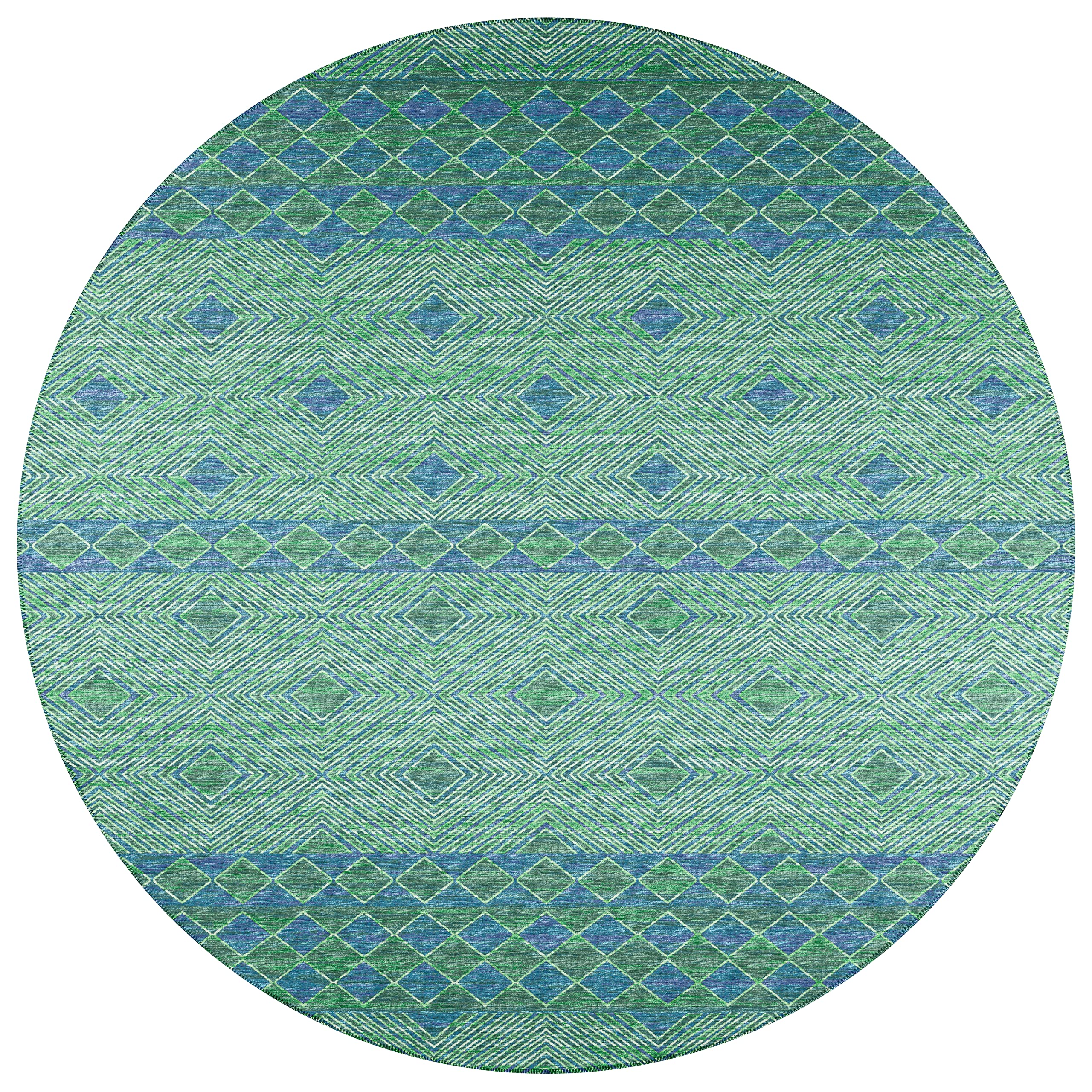 Addison Rugs Yuma AYU31 Green 8' x 8' Area Rug - Perfect for Living Room, Bedroom & Home Decor