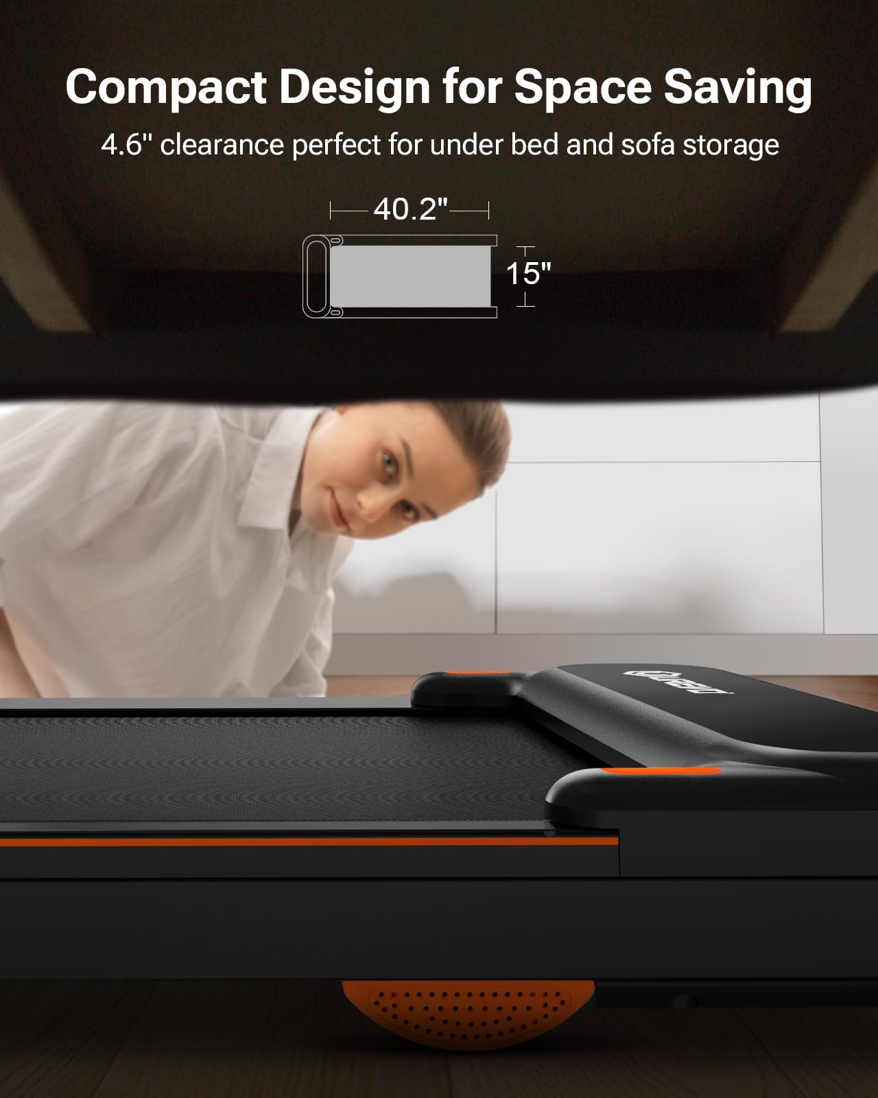 UREVO Under Desk Treadmill - Portable Walking Pad for Home & Office with Remote Control, LED Display & Double Shock Absorption (265 Lb Capacity) - Perfect for Work from Home, Small Spaces & Apartment Workouts
