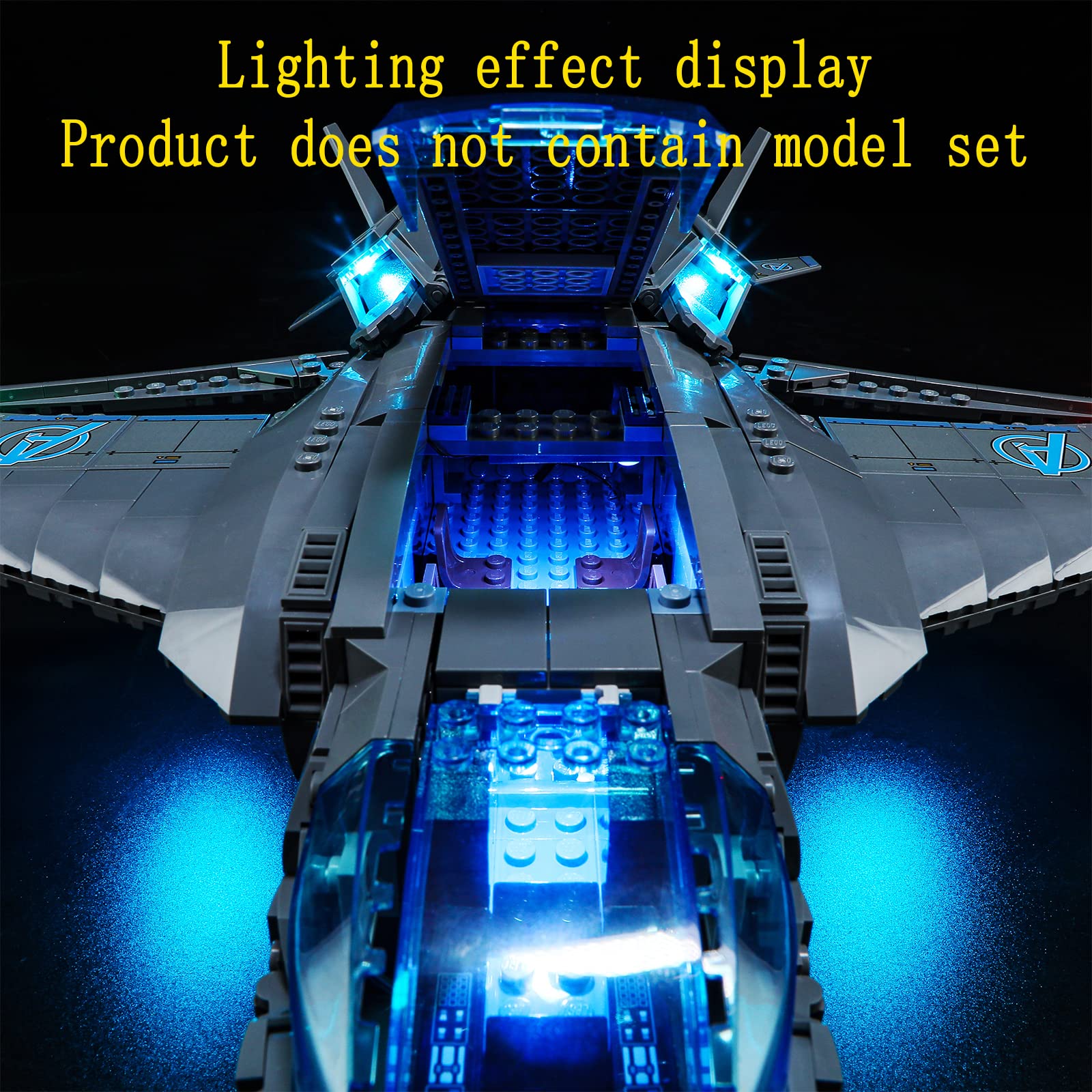GEAMENT LED Light Kit for LEGO Avengers Quinjet 76248 - Compatible with Building Blocks (Model Not Included) - Perfect for Display & Nighttime Play