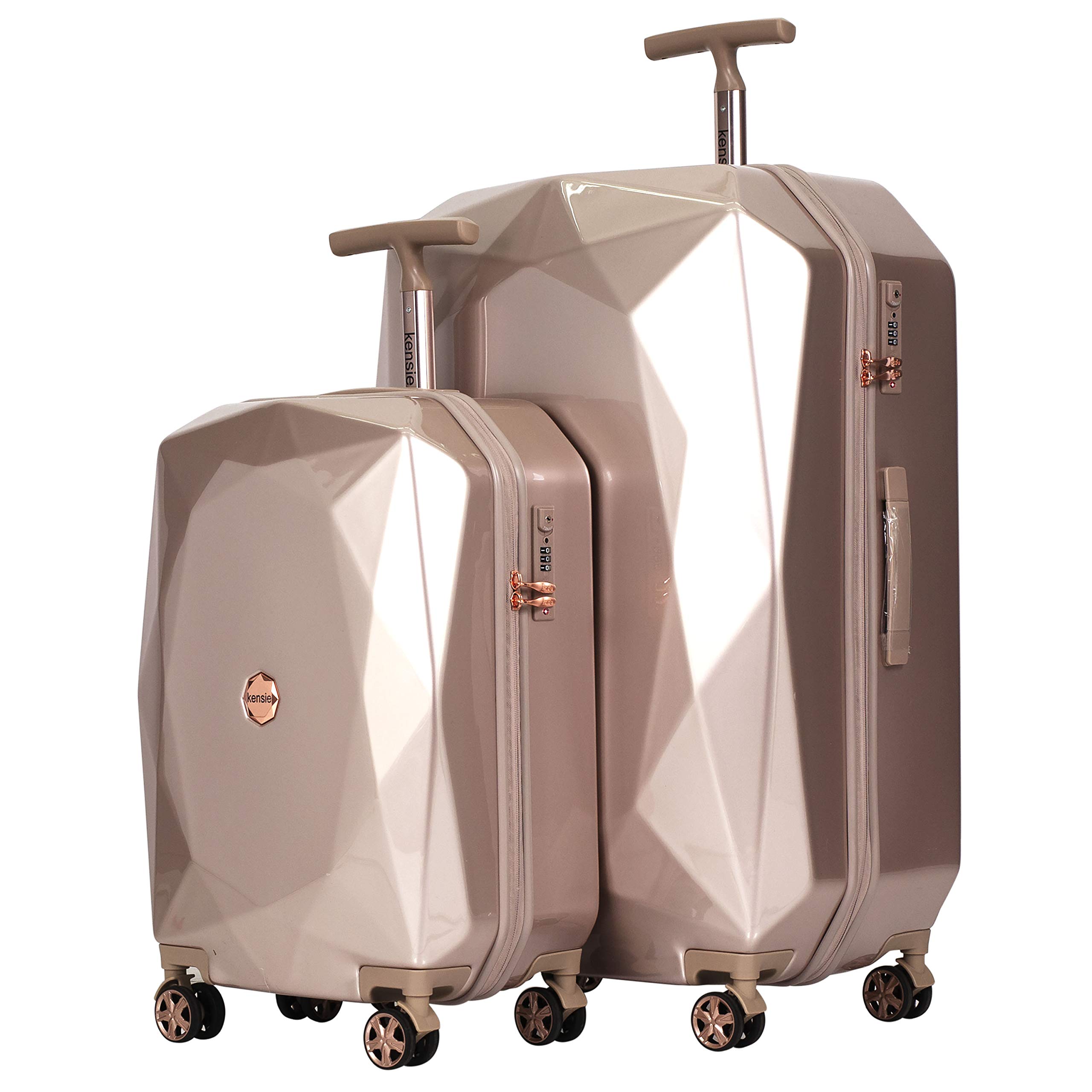 Kensie Women's Rose Gold Gemstone Luggage 2-Piece Set (28