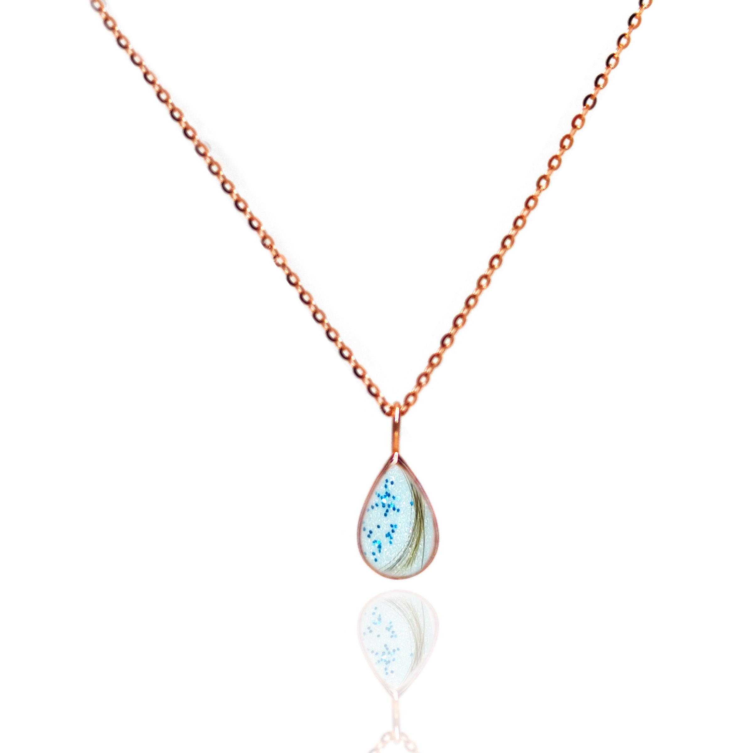 Vintage Teardrop Pendant Necklace for Women - 14K Gold Plated Hair/Fur Jewelry - Perfect for Weddings, Parties & Everyday Elegance