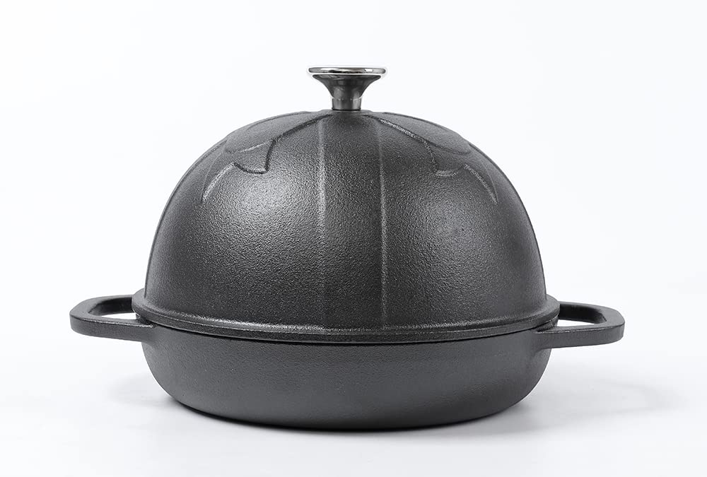 HAWOK 7.8 Inch (20cm) Pre-Seasoned Cast Iron Bread Cloche - Dutch Oven for Sourdough, Artisan Bread Baking | Perfect for Home Bakers & Professional Kitchens