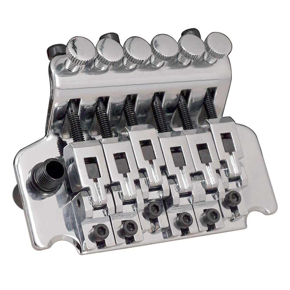 Premium 6-String Electric Guitar Tremolo Bridge System - Double Roll Tailpiece & Saddle, Zinc Alloy Replacement Part (Silver) | Perfect for Guitar Upgrades, Repairs & Professional Performances