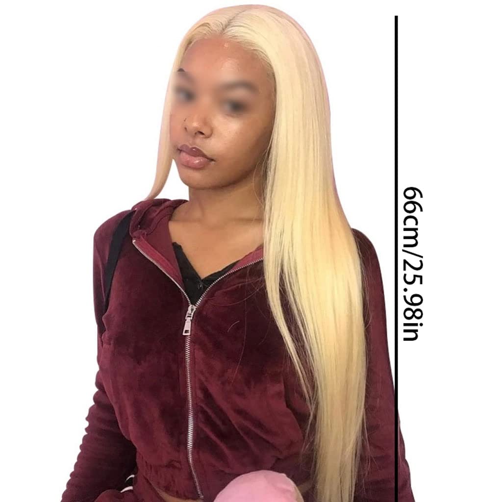UNNS Women's Synthetic Wigs - Middle Part Golden Long Straight Hair Replacement Wig (25.9 Inch) for Everyday Wear & Parties | Heat Resistant Fiber Wig for Styling & Cosplay