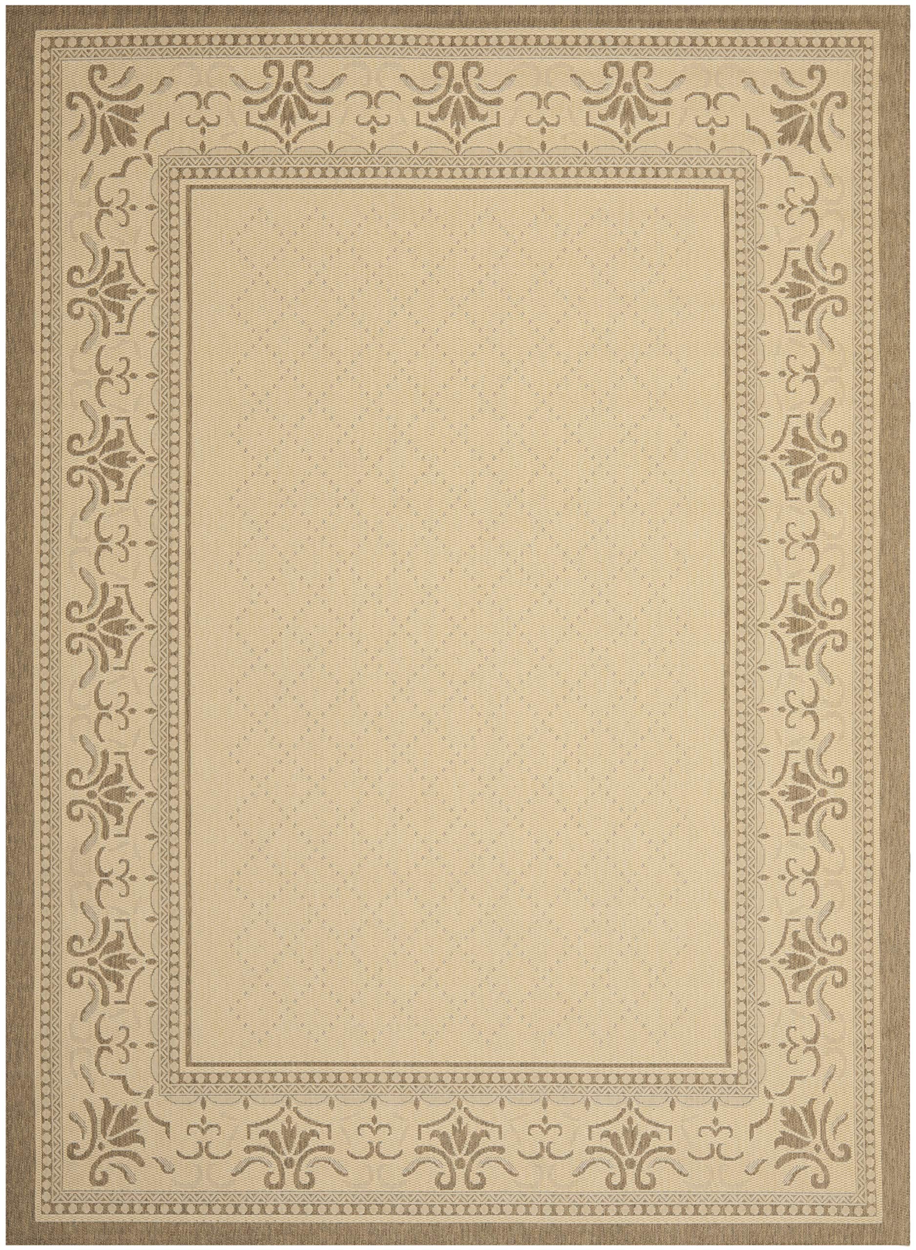 SAFAVIEH Courtyard Collection 9' x 12' Area Rug - Natural & Brown Non-Shedding Easy Care Indoor Outdoor Washable Rug for Living Room, Bedroom, Patio, Backyard, Mudroom (CY0901-3001)