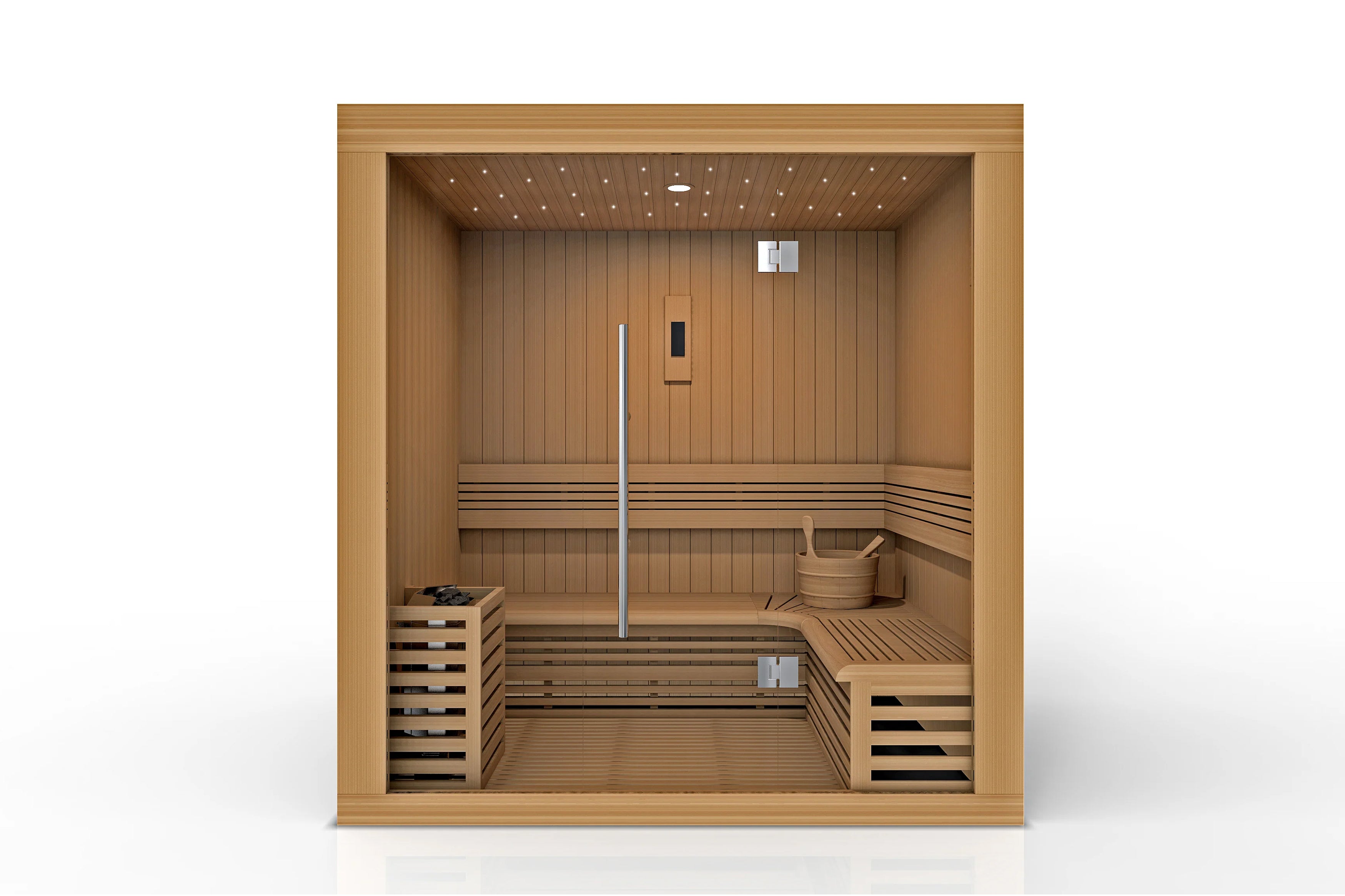 Golden Designs Copenhagen 3-Person Indoor/Outdoor Traditional Sauna - Perfect for Home Spa, Backyard Relaxation & Wellness Retreat