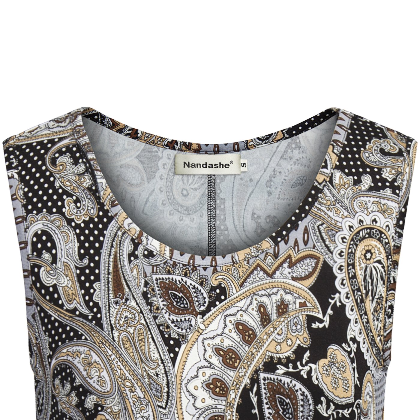 Nandashe Women's Summer Floral Tunic Tank Top - Casual Loose Sleeveless Blouse for Beach, Vacation & Outdoor Wear